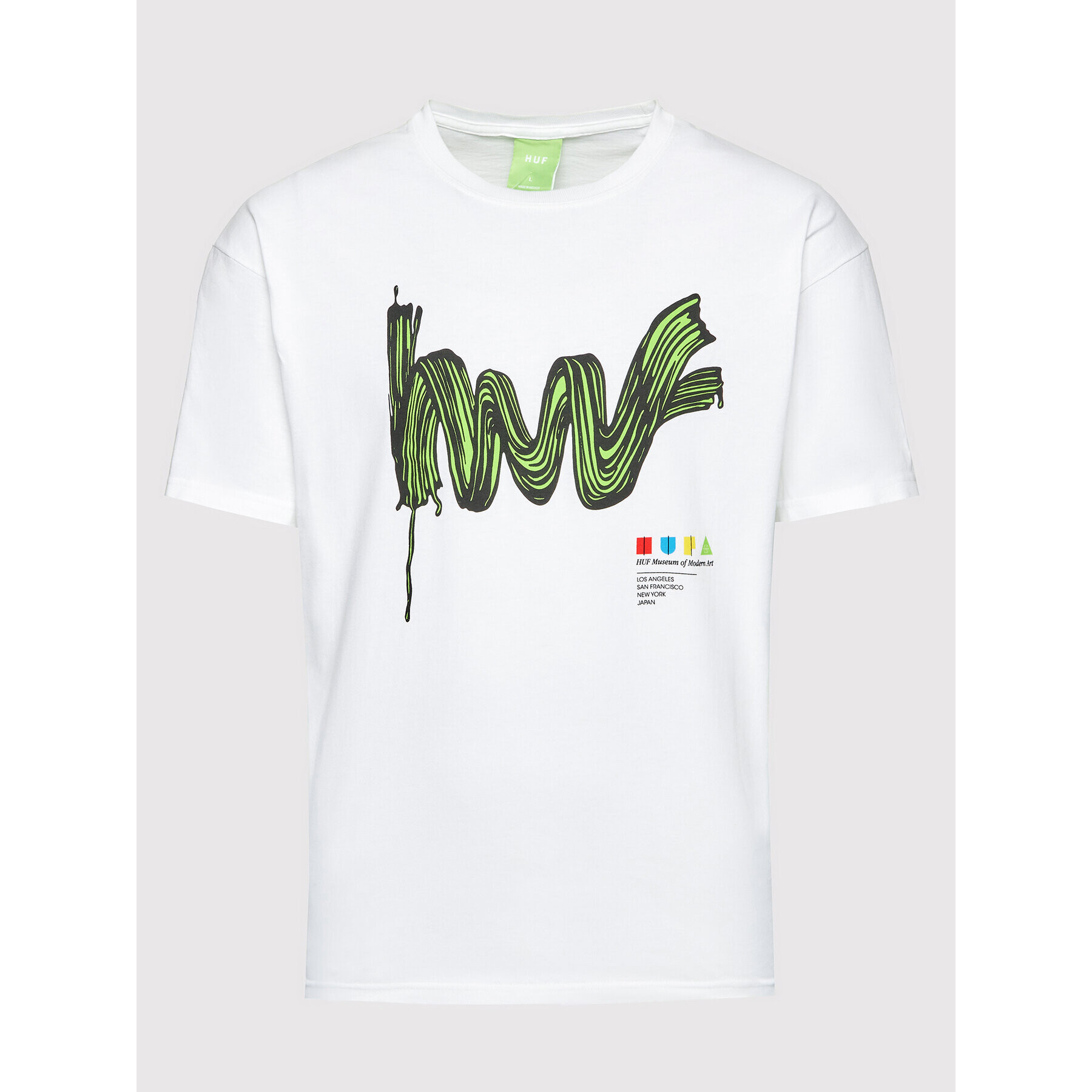 HUF Тишърт Stroke Of Genius TS01653 Бял Regular Fit - Pepit.bg