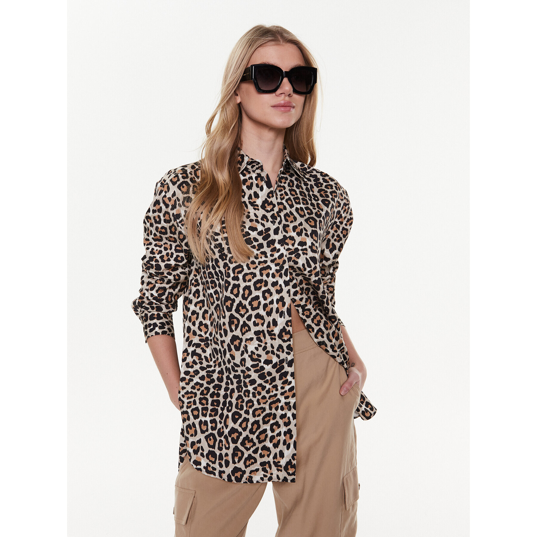 Hugo Риза The Boyfriend Shirt 50484436 Цветен Oversize - Pepit.bg