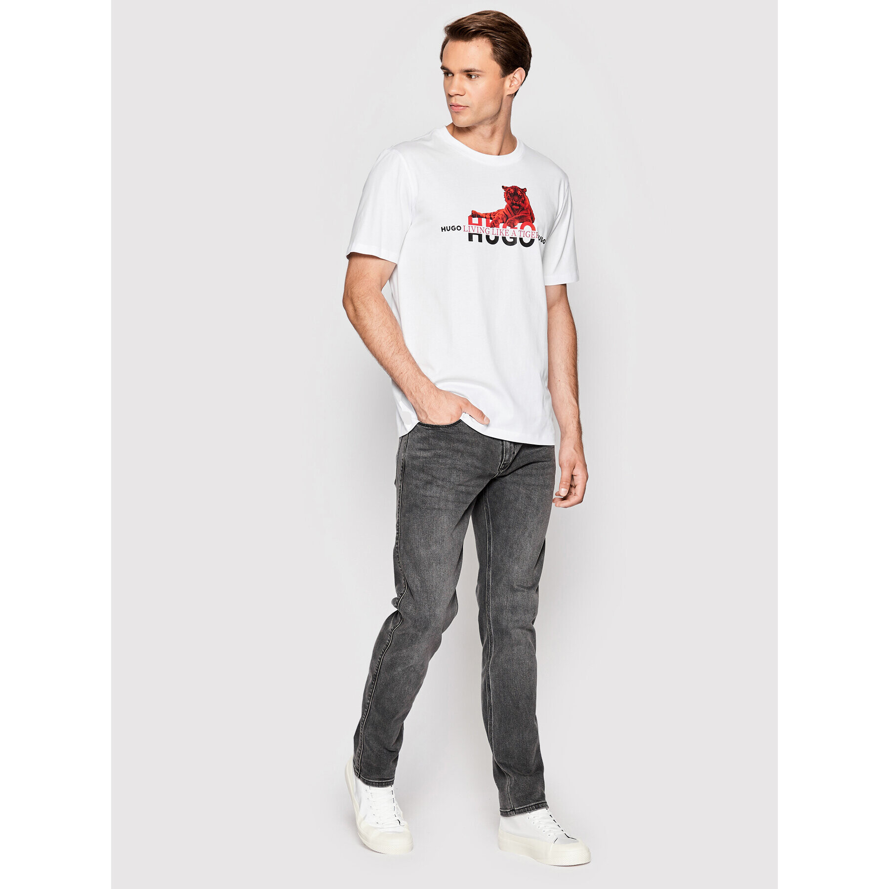 Hugo Дънки 50473389 Сив Slim Fit - Pepit.bg