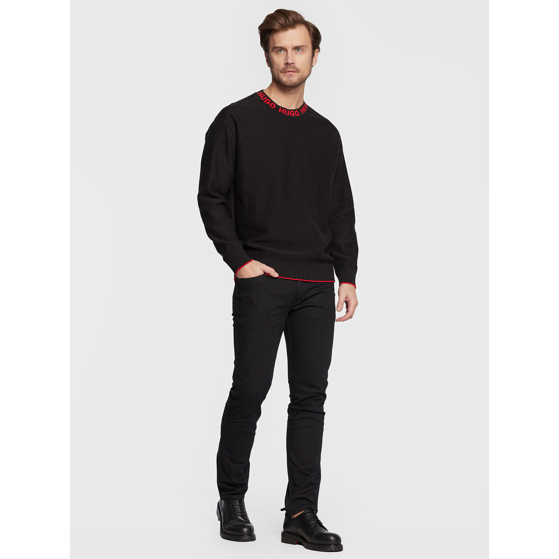 Hugo Дънки 50481814 Черен Slim Fit - Pepit.bg