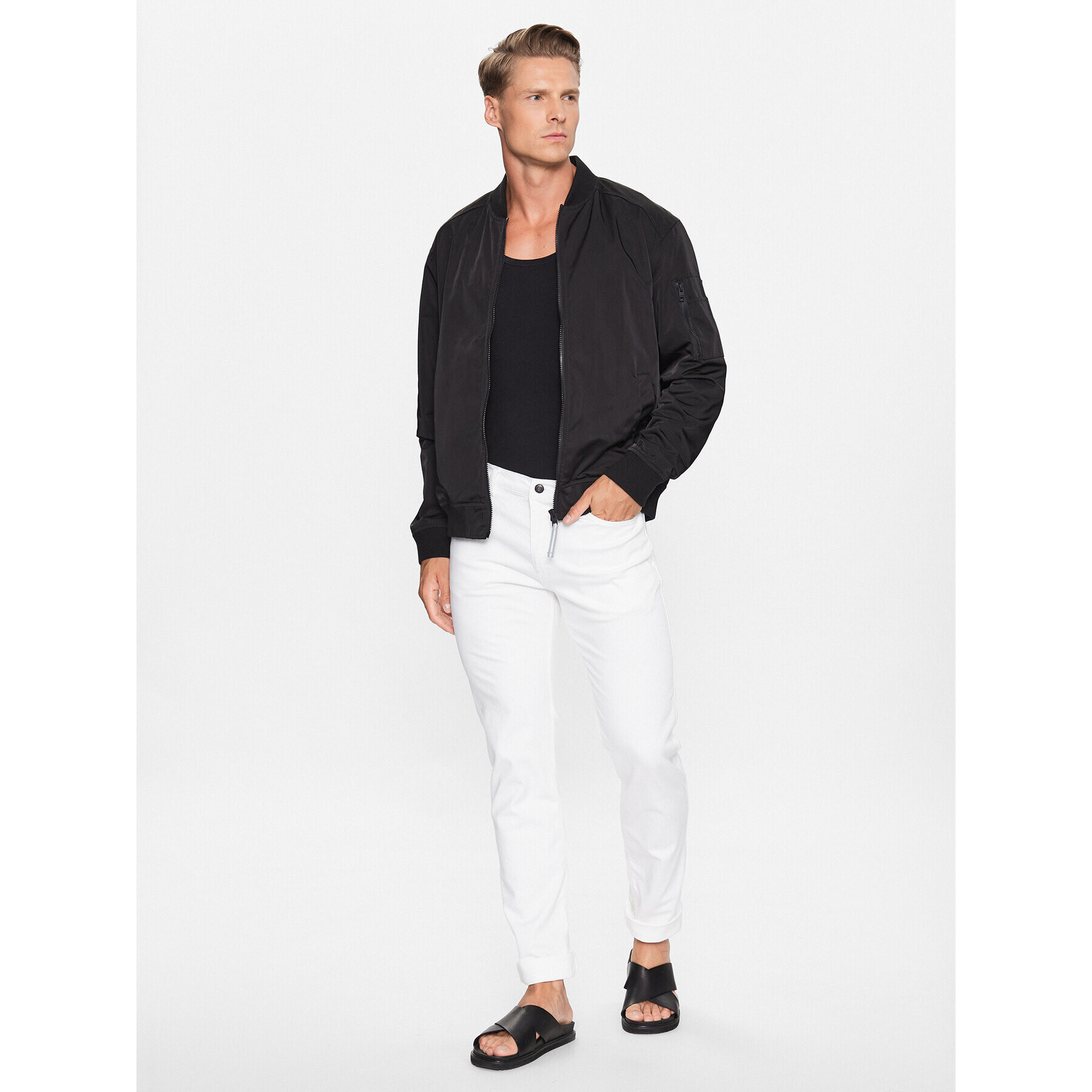 Hugo Дънки 50489783 Бял Slim Fit - Pepit.bg