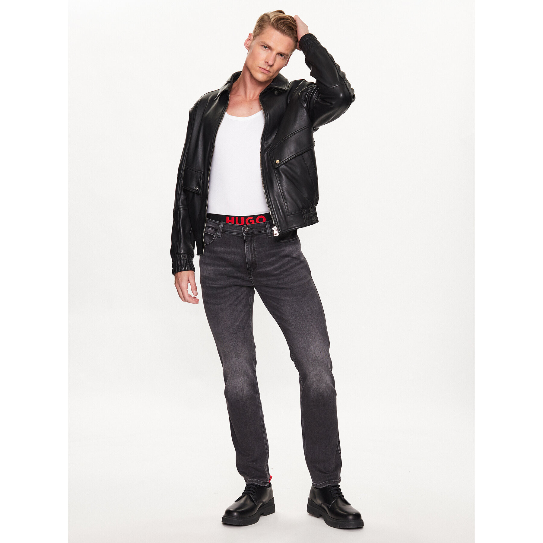 Hugo Дънки 50489861 Сив Slim Fit - Pepit.bg