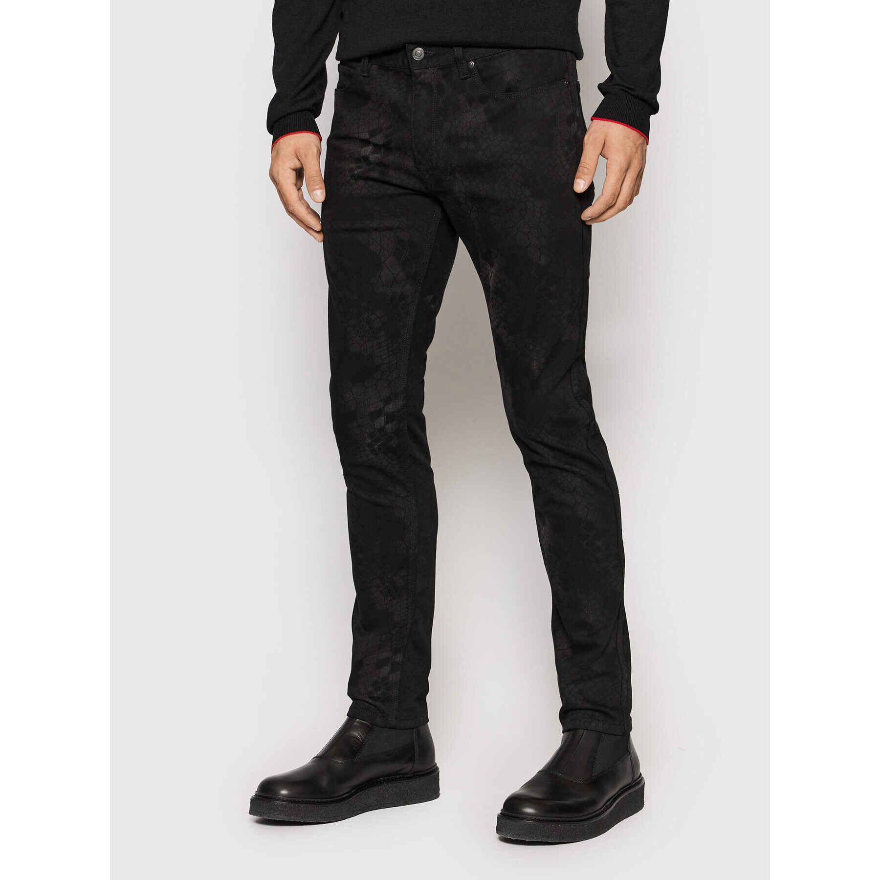 Hugo Дънки 734 50461887 Черен Extra Slim Fit - Pepit.bg