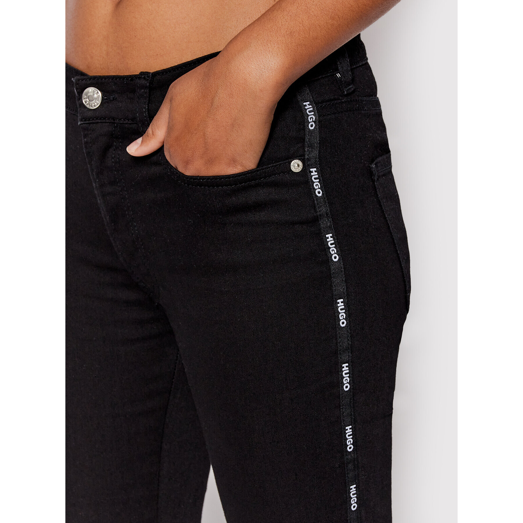Hugo Дънки Charlie 50470327 Черен Slim Fit - Pepit.bg