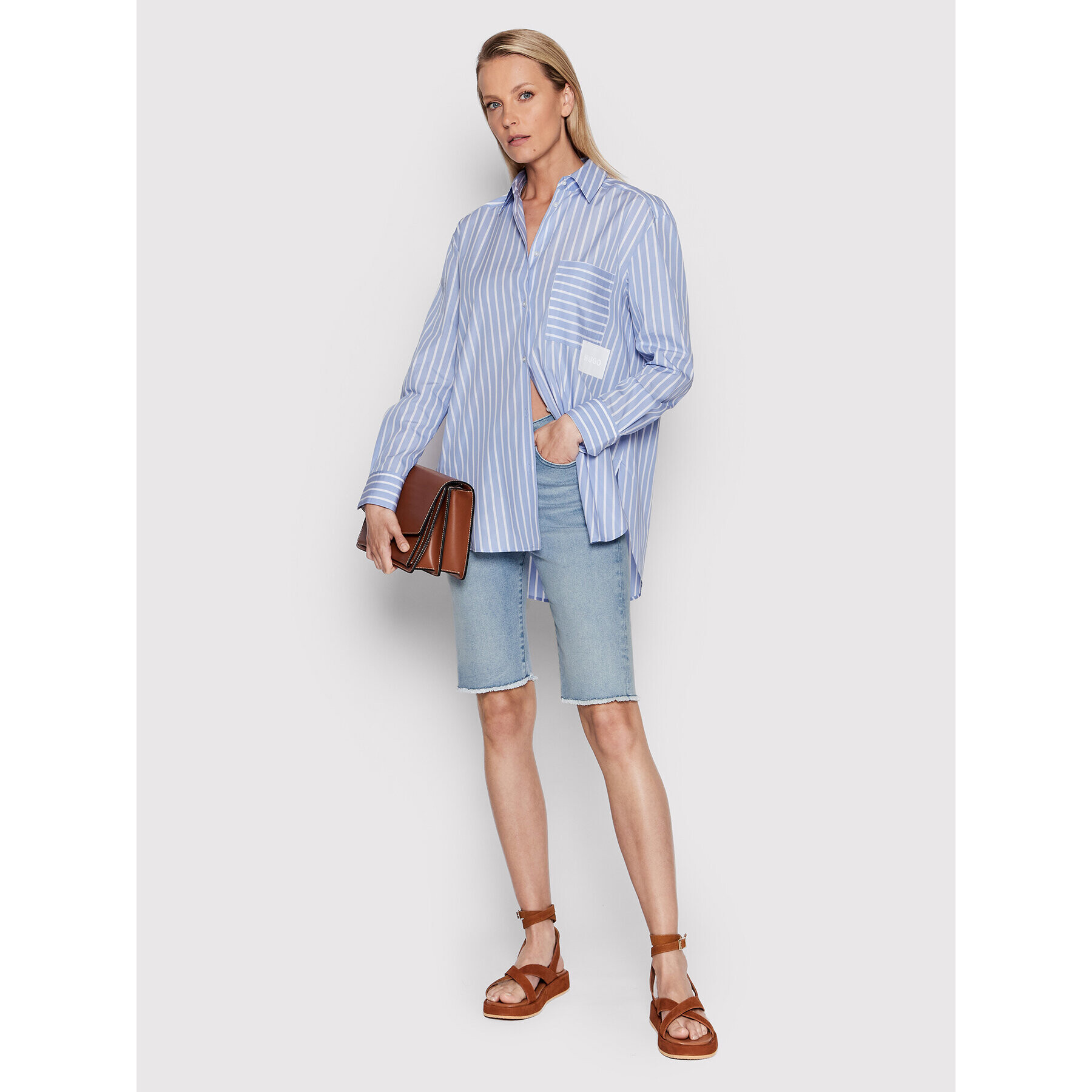 Hugo Дънкови шорти Garen 50466823 Син Slim Fit - Pepit.bg
