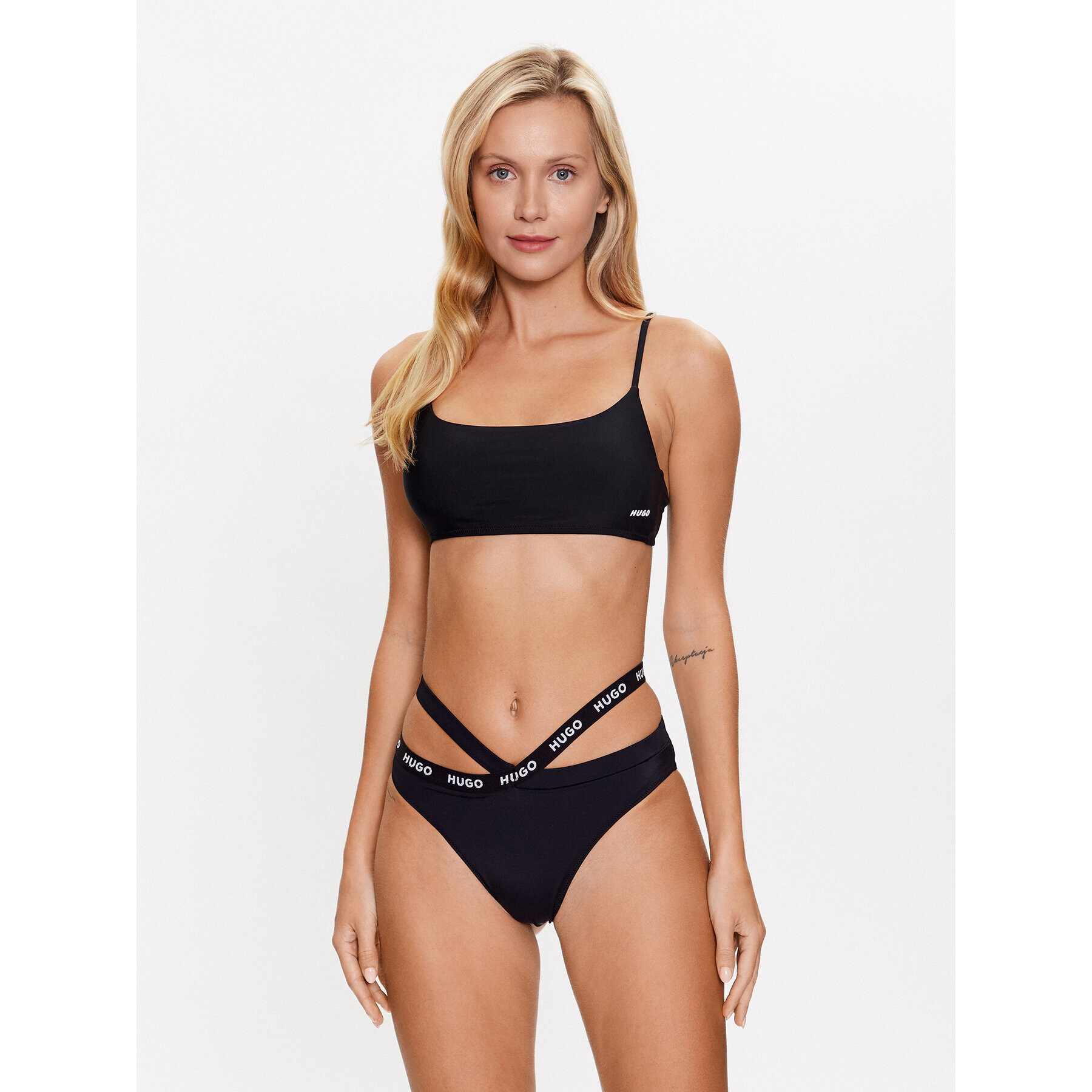 Hugo Горнище на бански 50492418 Черен Slim Fit - Pepit.bg