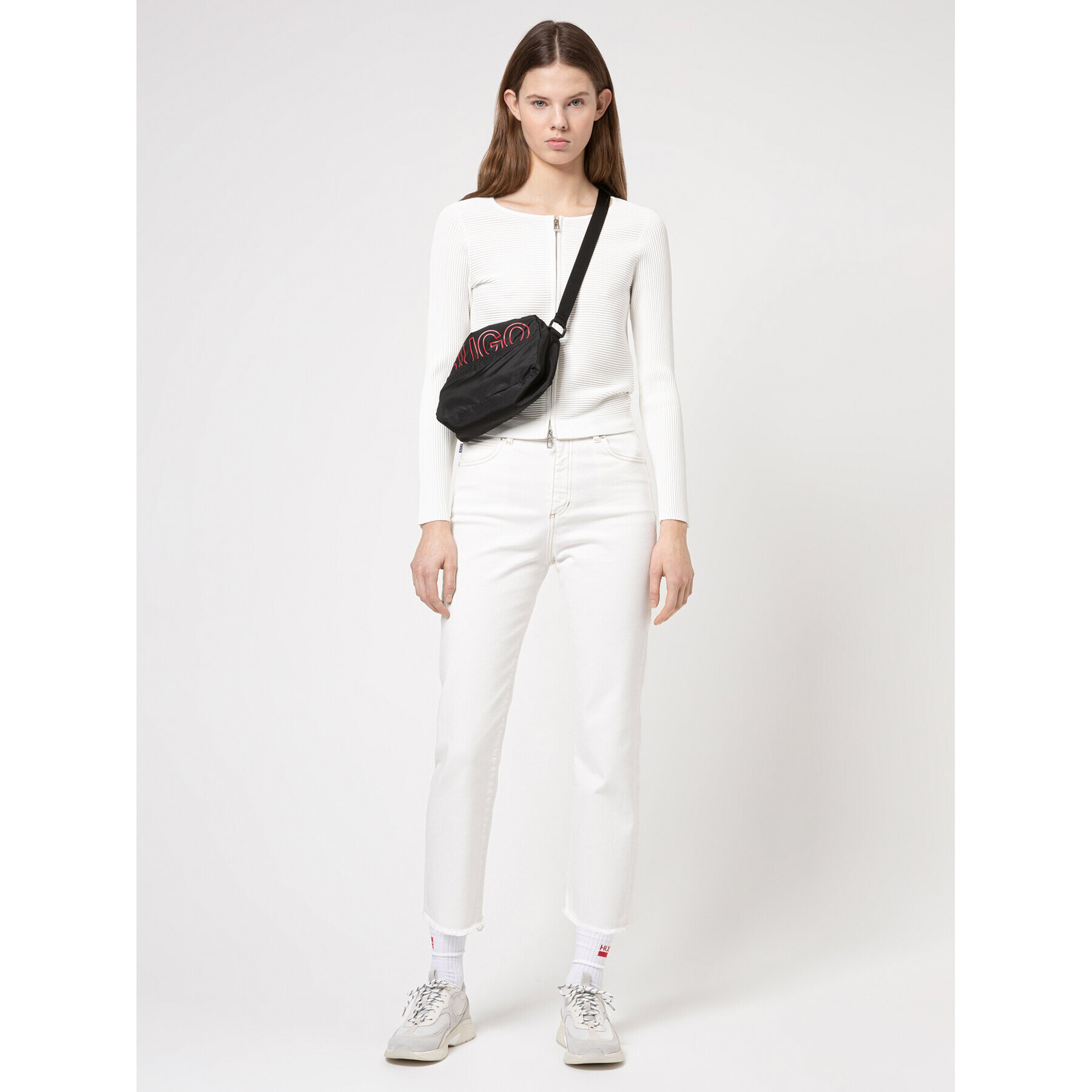 Hugo Кардиган Sasheen 50446971 Бял Regular Fit - Pepit.bg