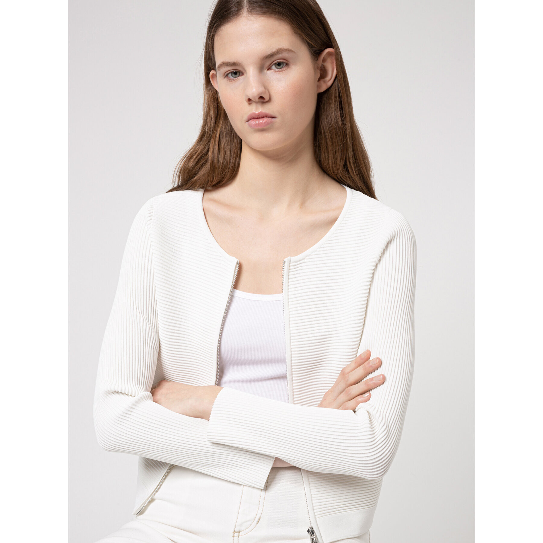 Hugo Кардиган Sasheen 50446971 Бял Regular Fit - Pepit.bg