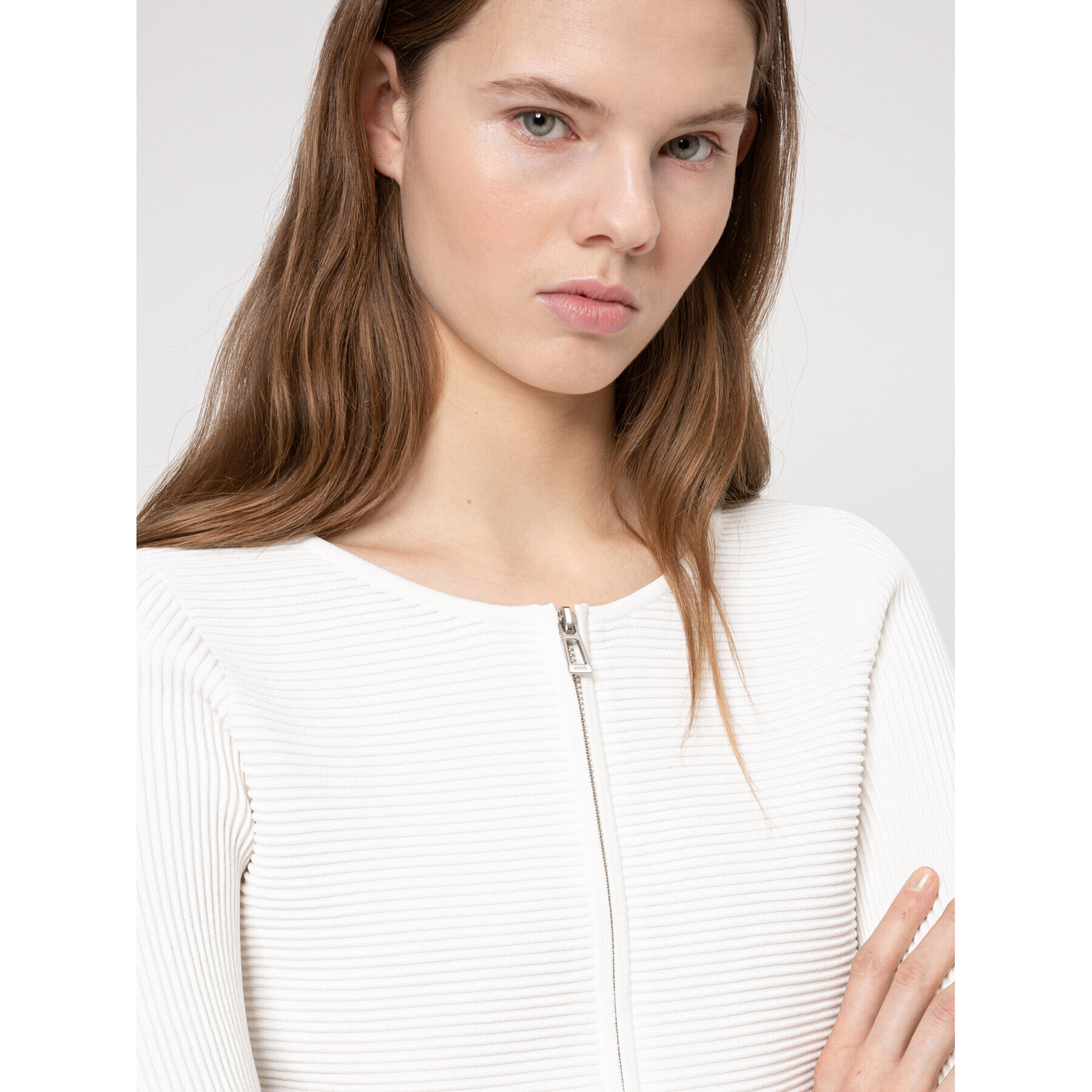Hugo Кардиган Sasheen 50446971 Бял Regular Fit - Pepit.bg