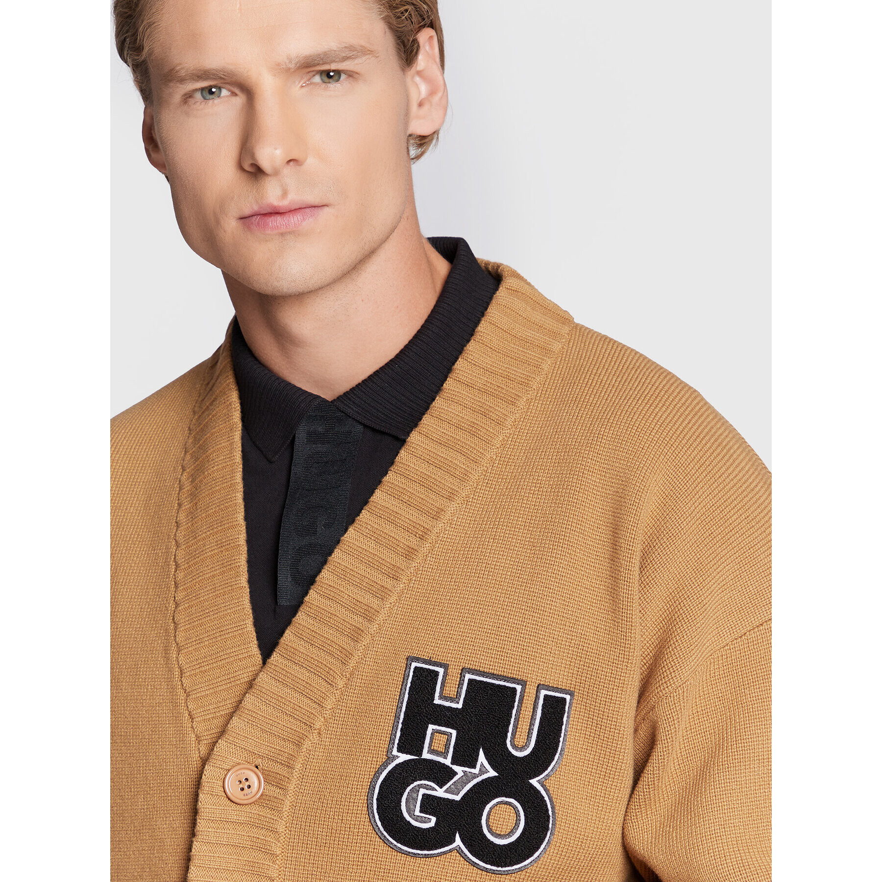 Hugo Кардиган Stuumo 50475438 Кафяв Oversize - Pepit.bg