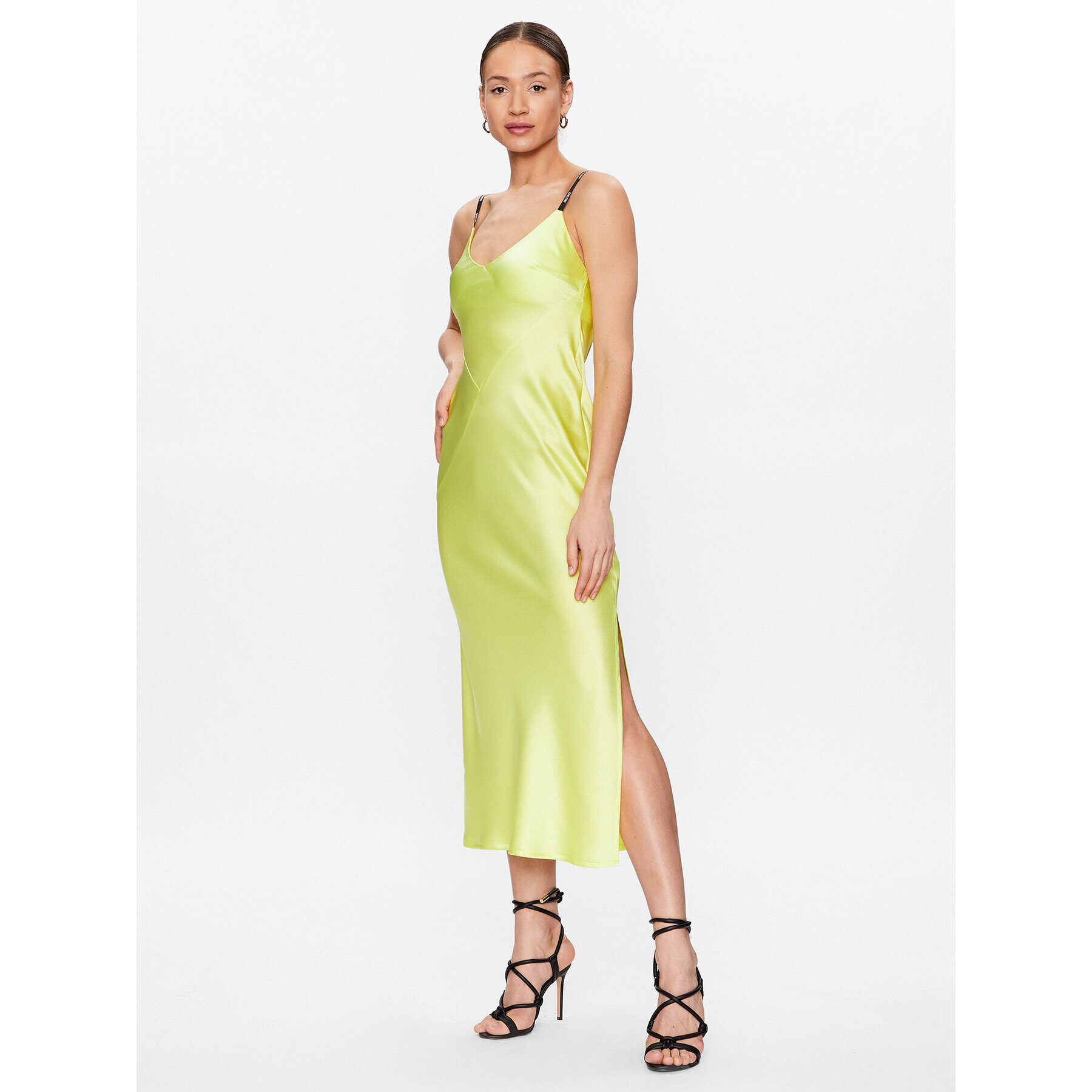 Hugo Коктейлна рокля 50489281 Жълт Slim Fit - Pepit.bg