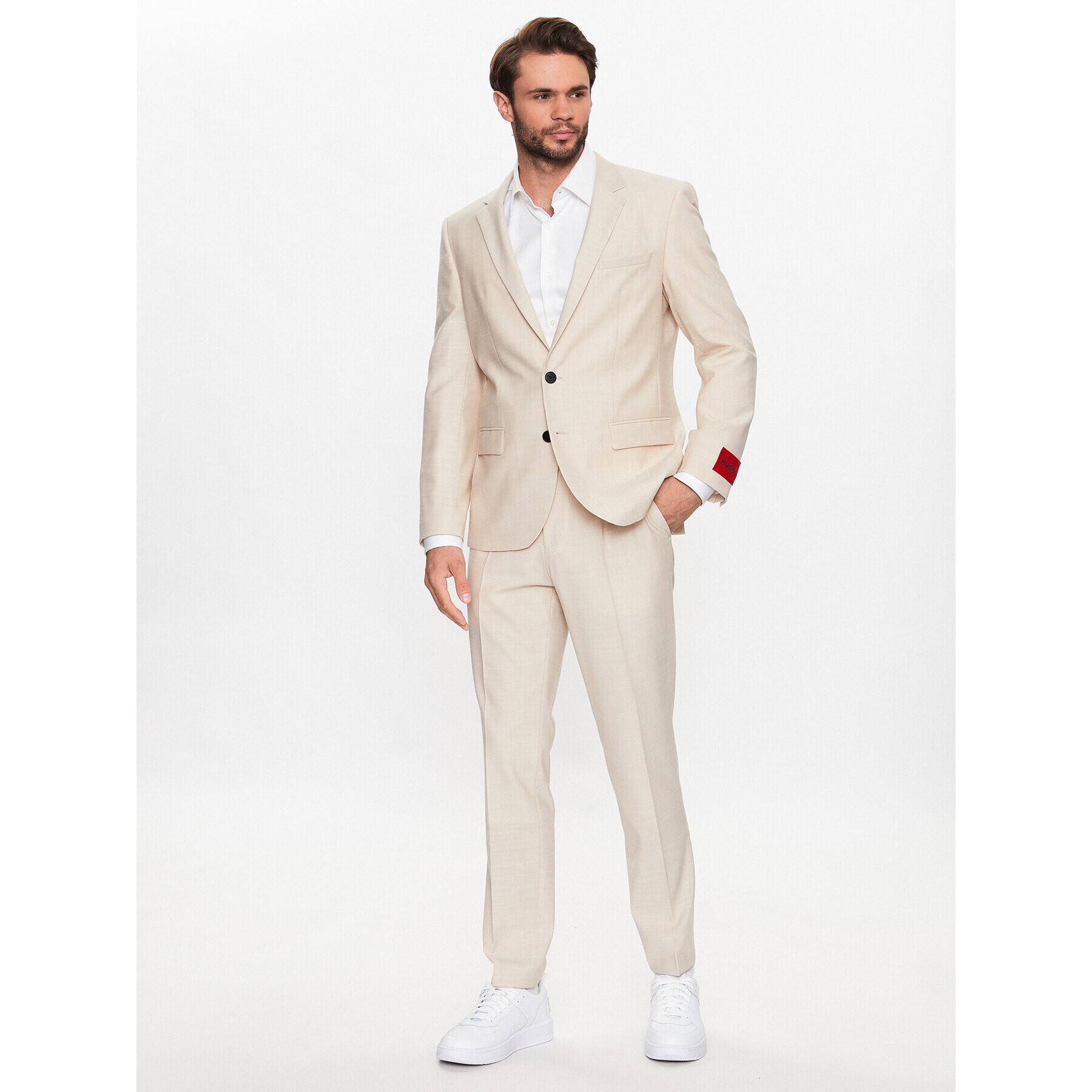 Hugo Костюм 50491045 Бежов Slim Fit - Pepit.bg