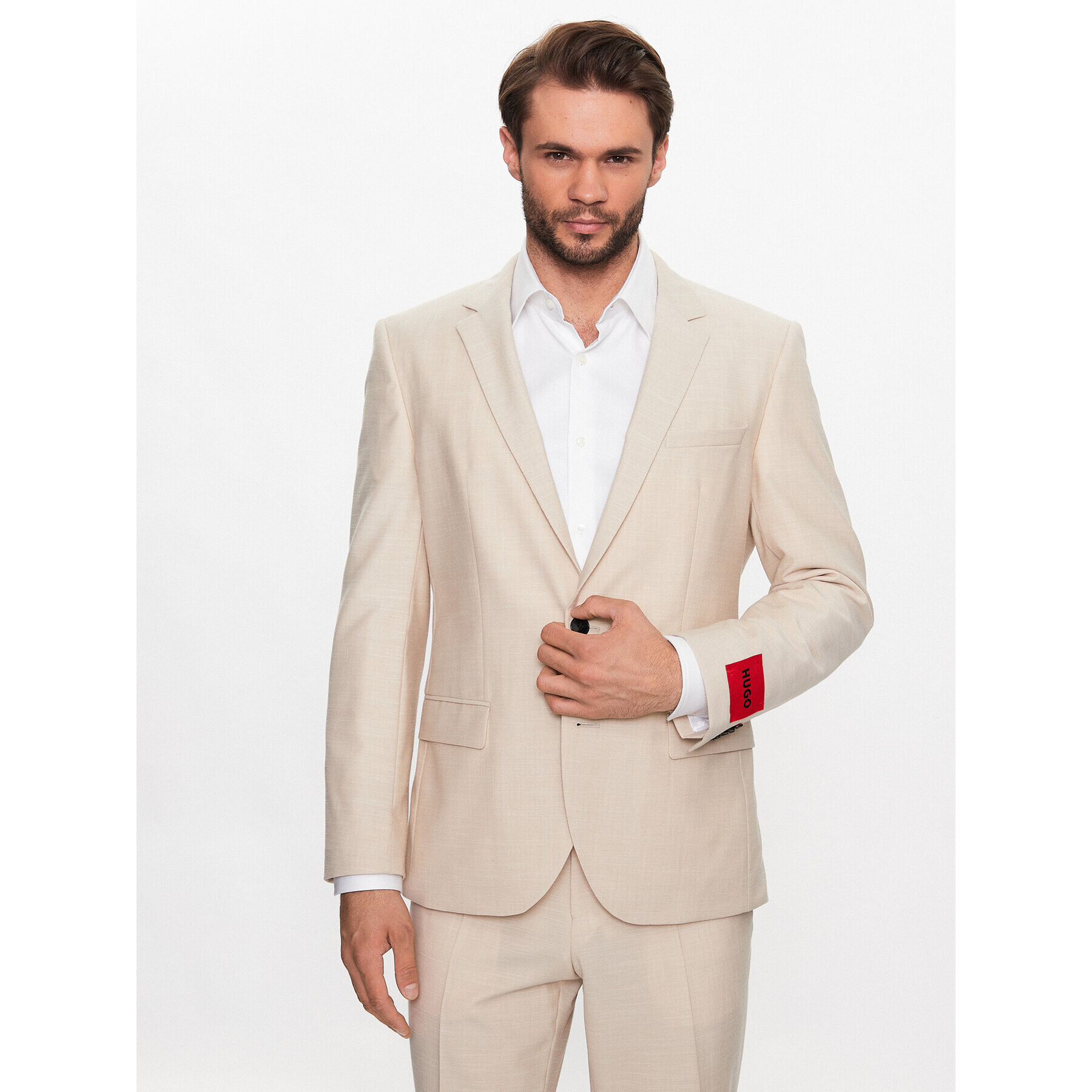 Hugo Костюм 50491045 Бежов Slim Fit - Pepit.bg