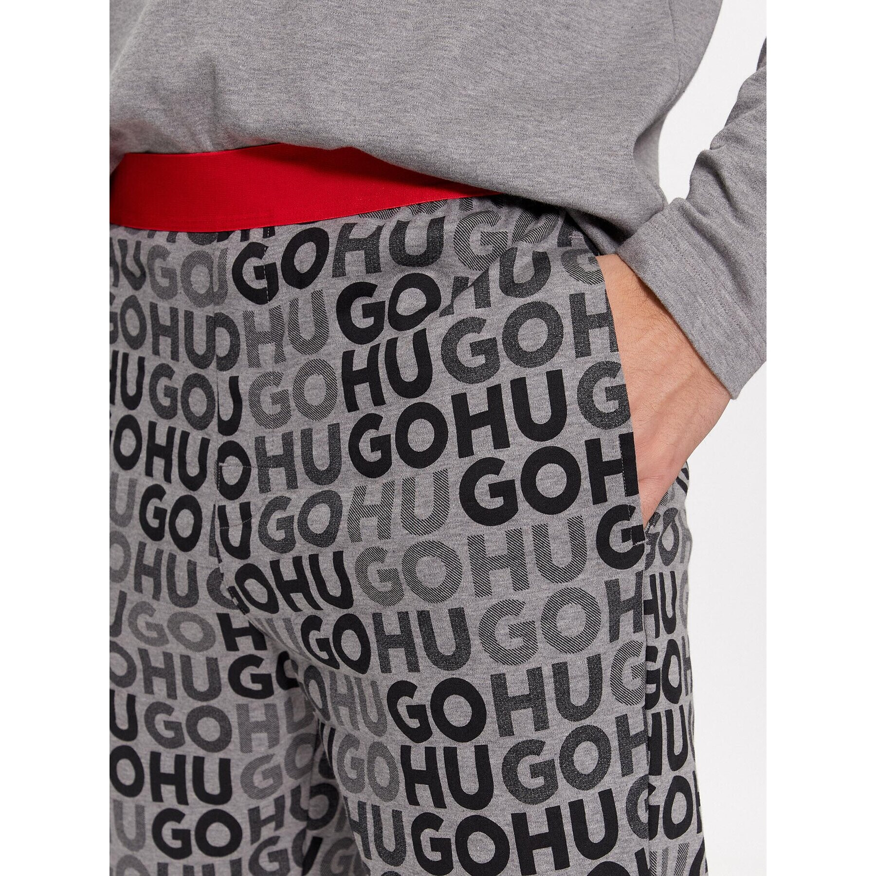 Hugo Пижама Monogram Long Set 50501680 Сив Regular Fit - Pepit.bg