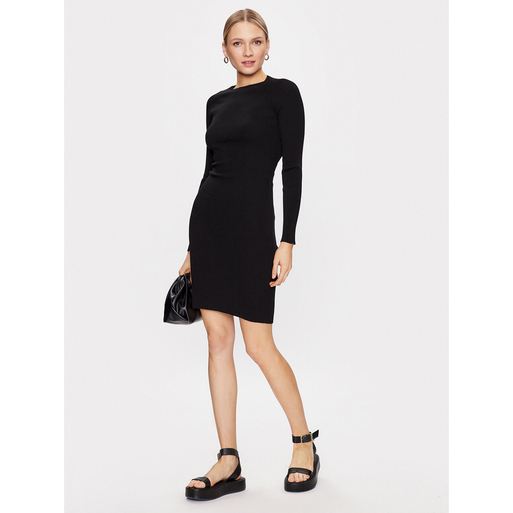 Hugo Плетена рокля 50482429 Черен Slim Fit - Pepit.bg