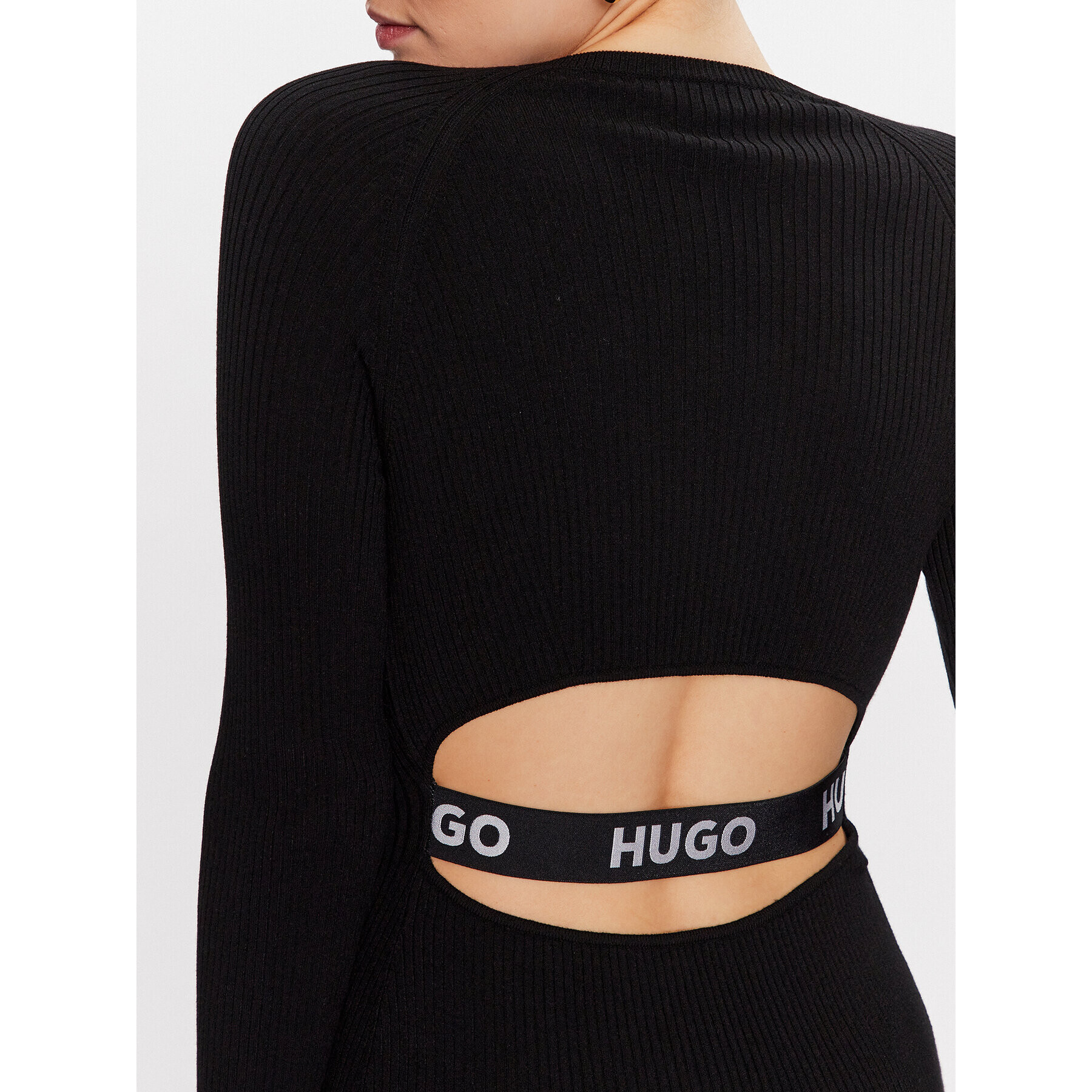 Hugo Плетена рокля 50482429 Черен Slim Fit - Pepit.bg