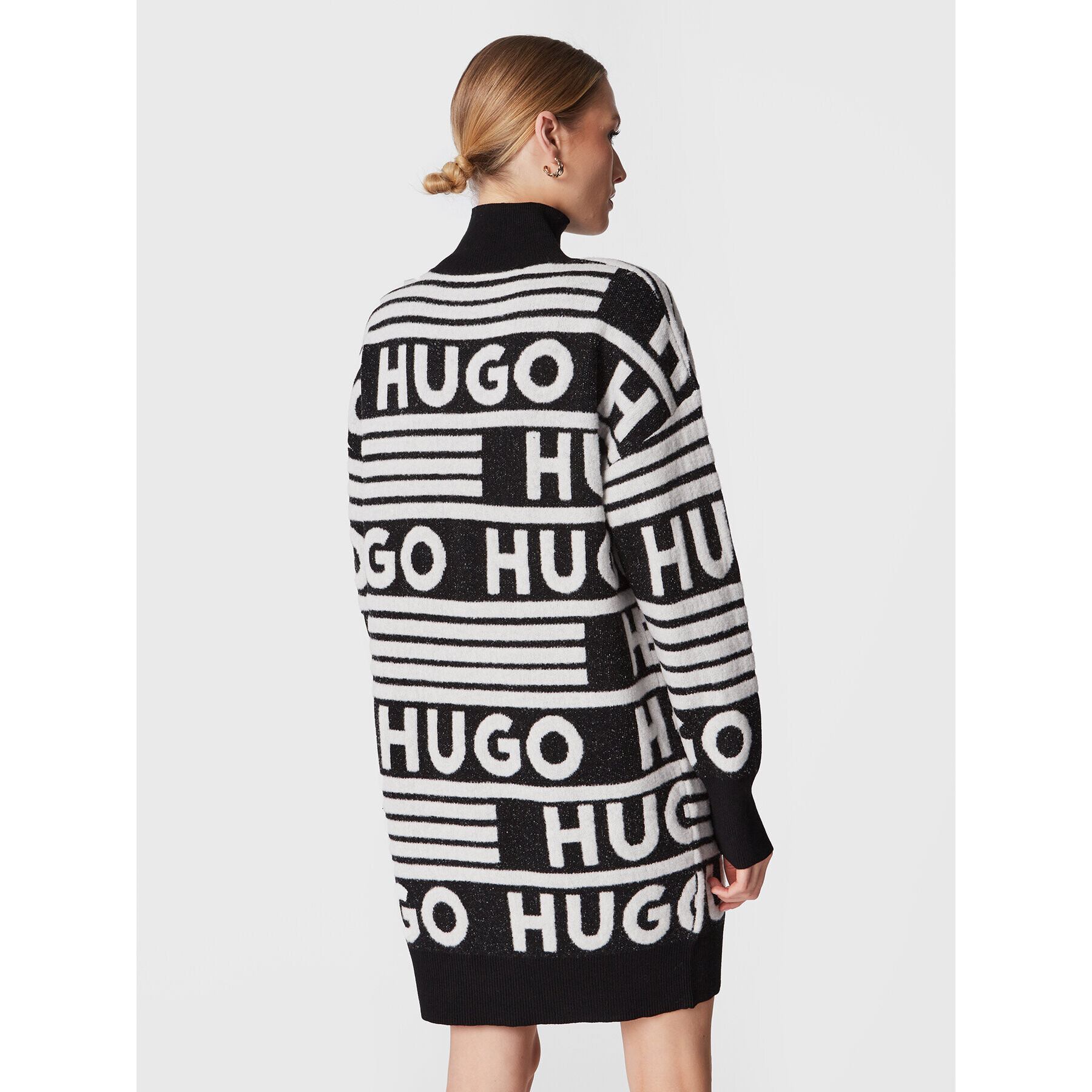 Hugo Плетена рокля Sisminy 50478976 Черен Oversize - Pepit.bg