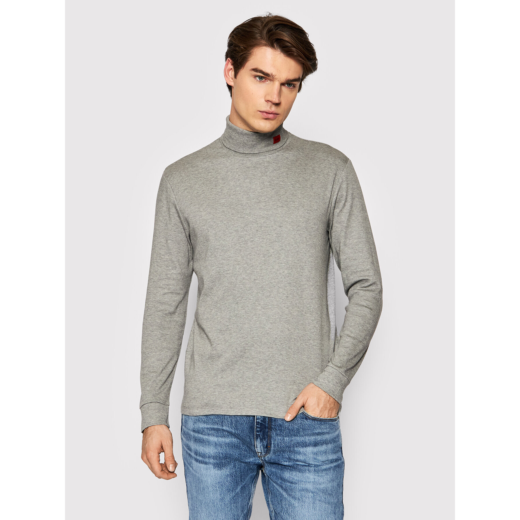 Hugo Поло Derollo 50455280 Сив Regular Fit - Pepit.bg