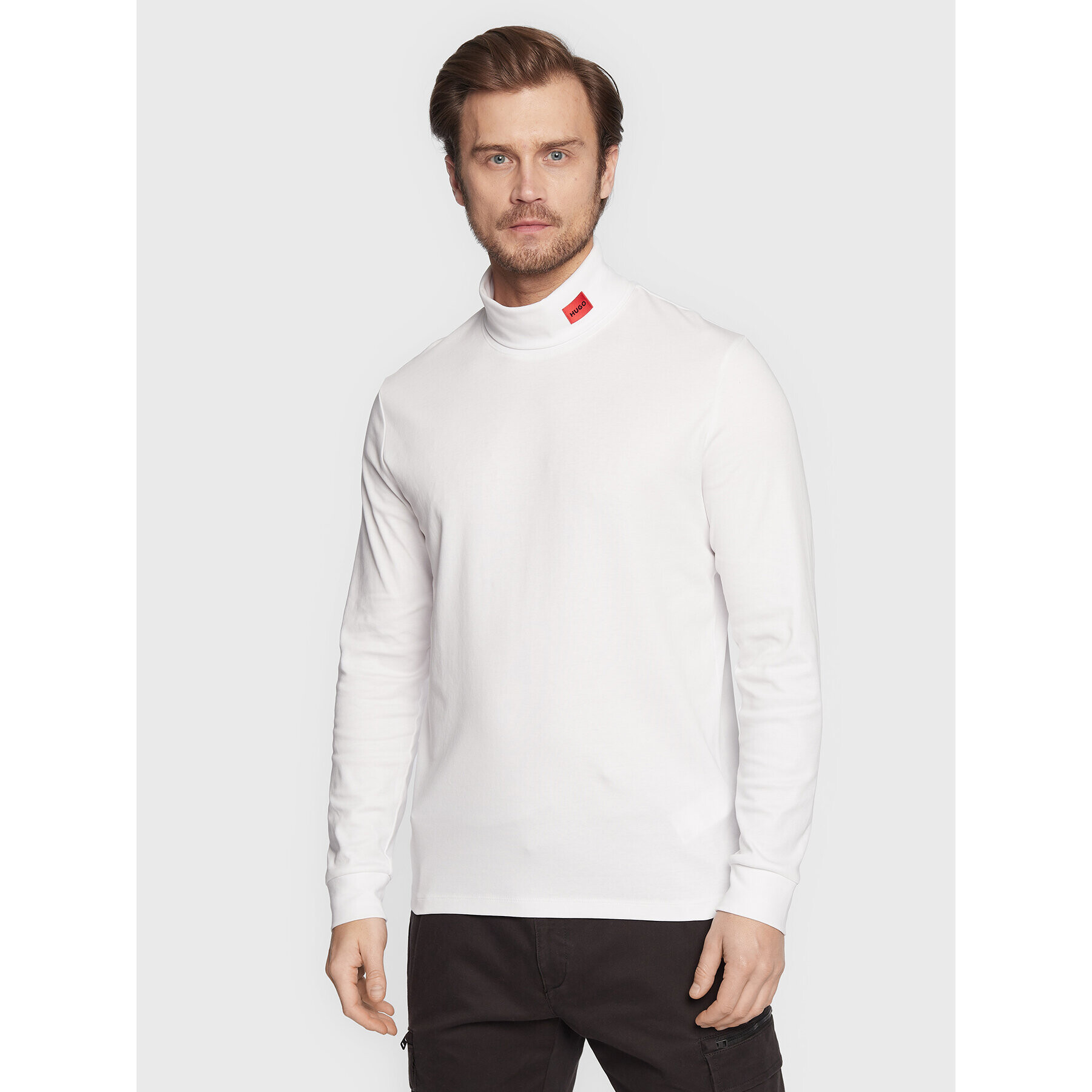 Hugo Поло Derollo224 50479373 Бял Slim Fit - Pepit.bg