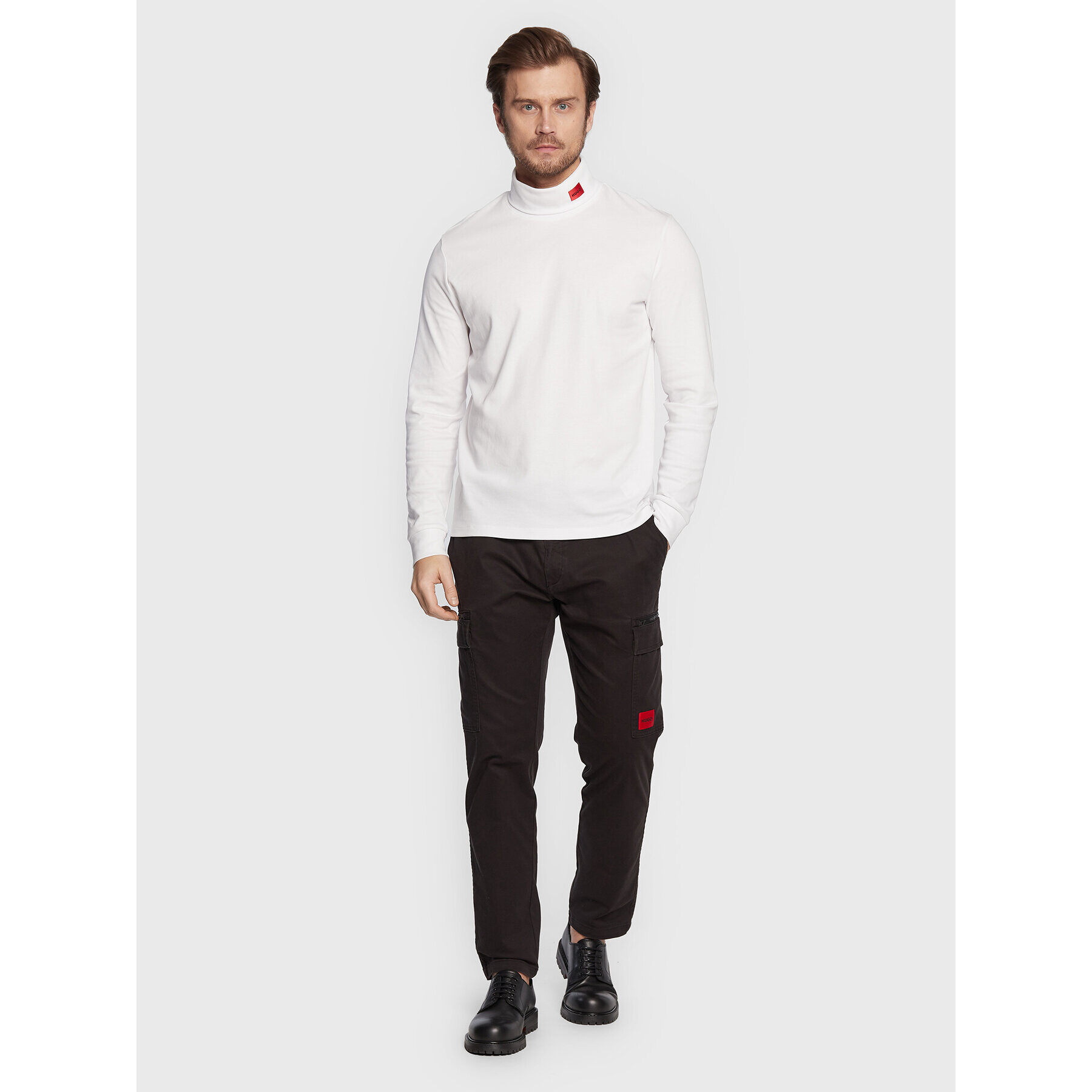 Hugo Поло Derollo224 50479373 Бял Slim Fit - Pepit.bg