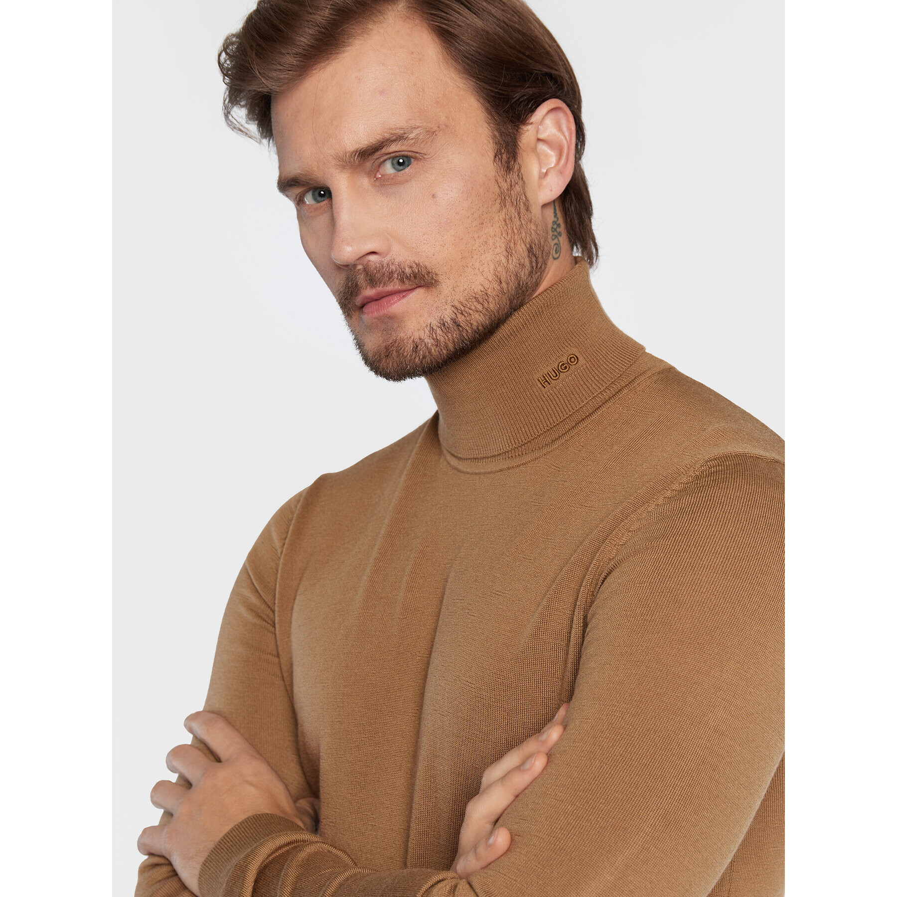 Hugo Поло San Thomas-M 50474174 Бежов Slim Fit - Pepit.bg