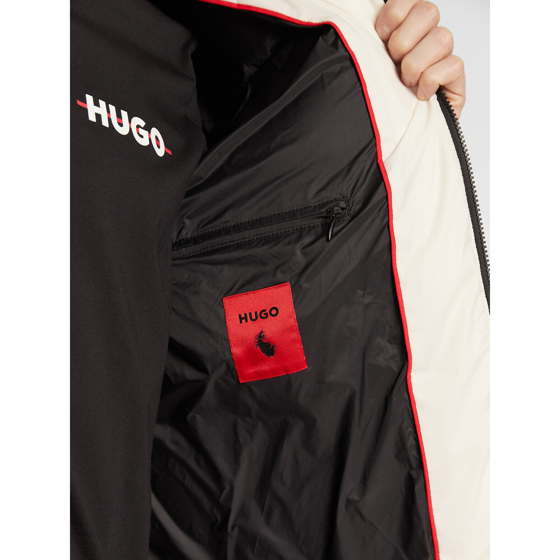 Hugo Пухено яке Biron2241 50474664 Екрю Regular Fit - Pepit.bg