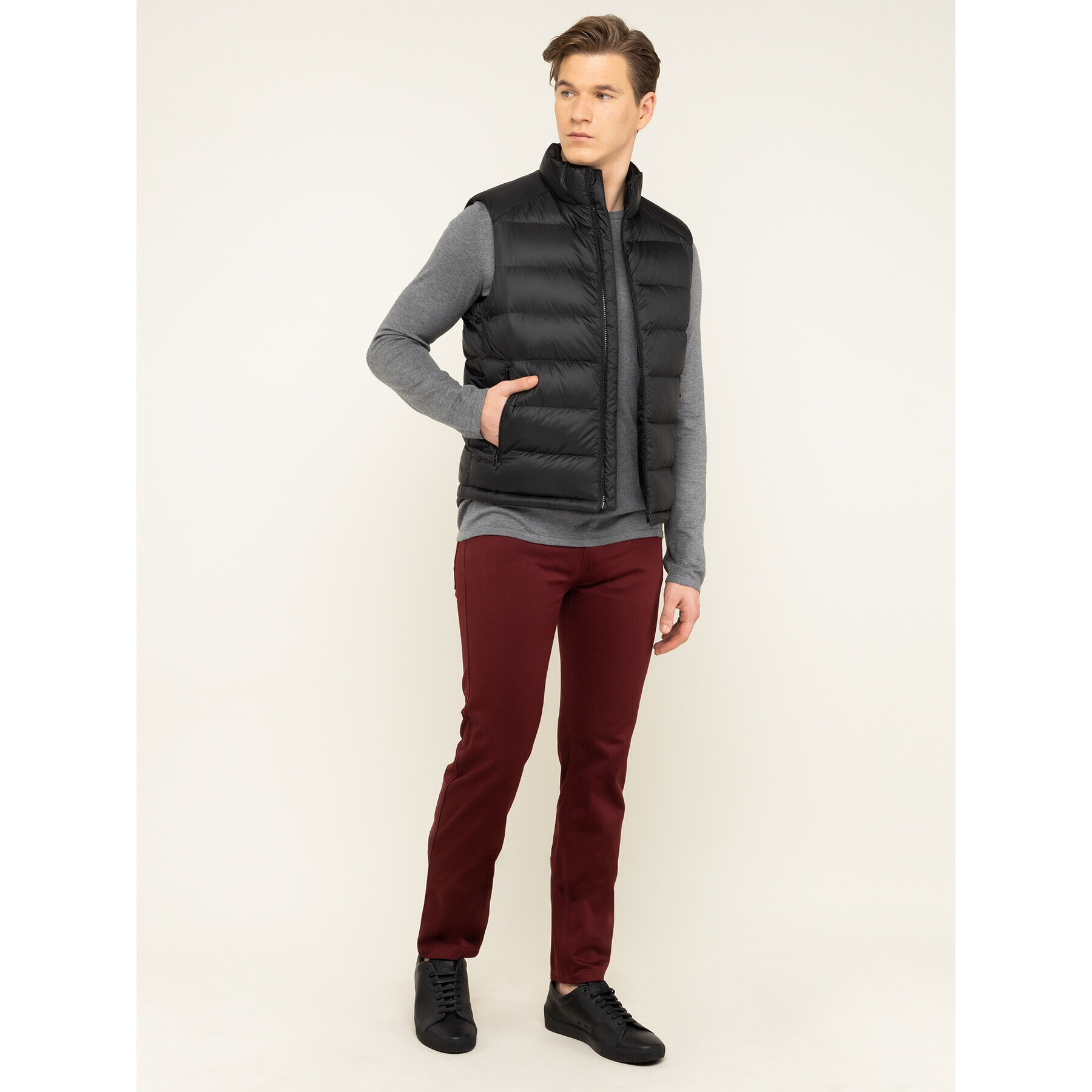 Hugo Пуловер San Bastio 50379543 Сив Regular Fit - Pepit.bg