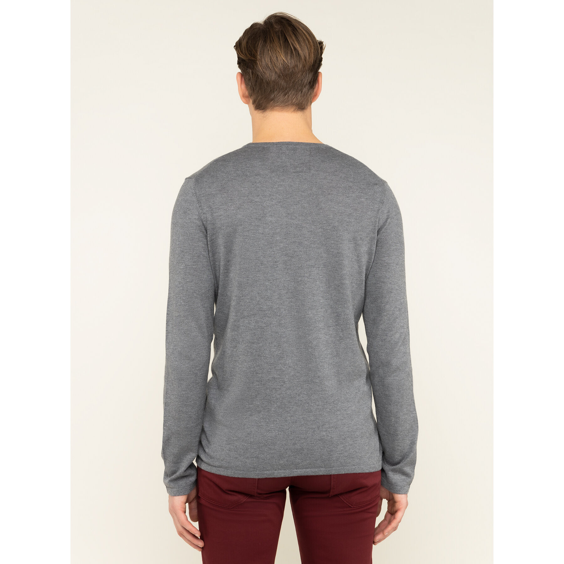 Hugo Пуловер San Bastio 50379543 Сив Regular Fit - Pepit.bg