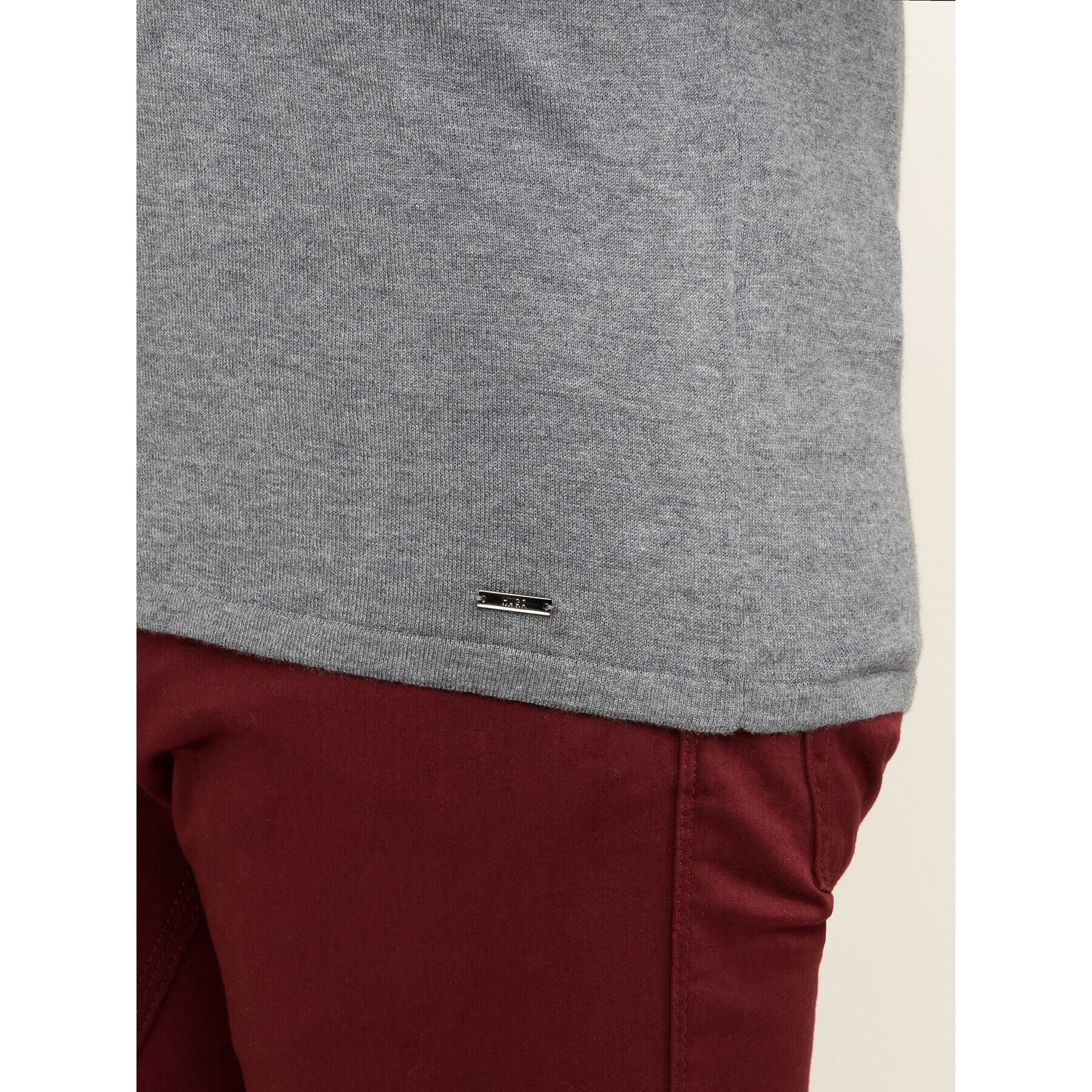 Hugo Пуловер San Bastio 50379543 Сив Regular Fit - Pepit.bg
