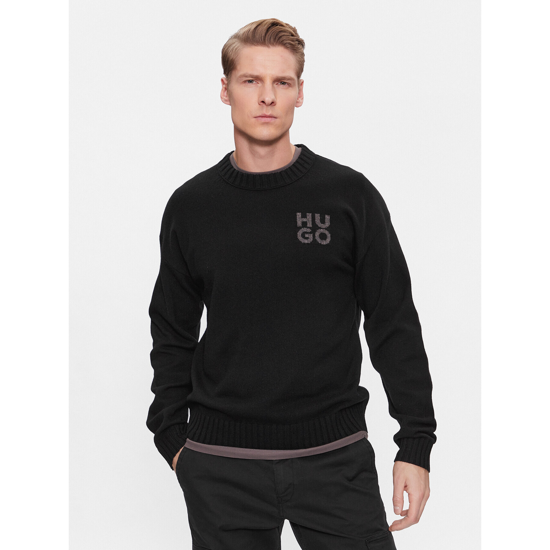 Hugo Пуловер San Cassio-L 50500015 Черен Regular Fit - Pepit.bg