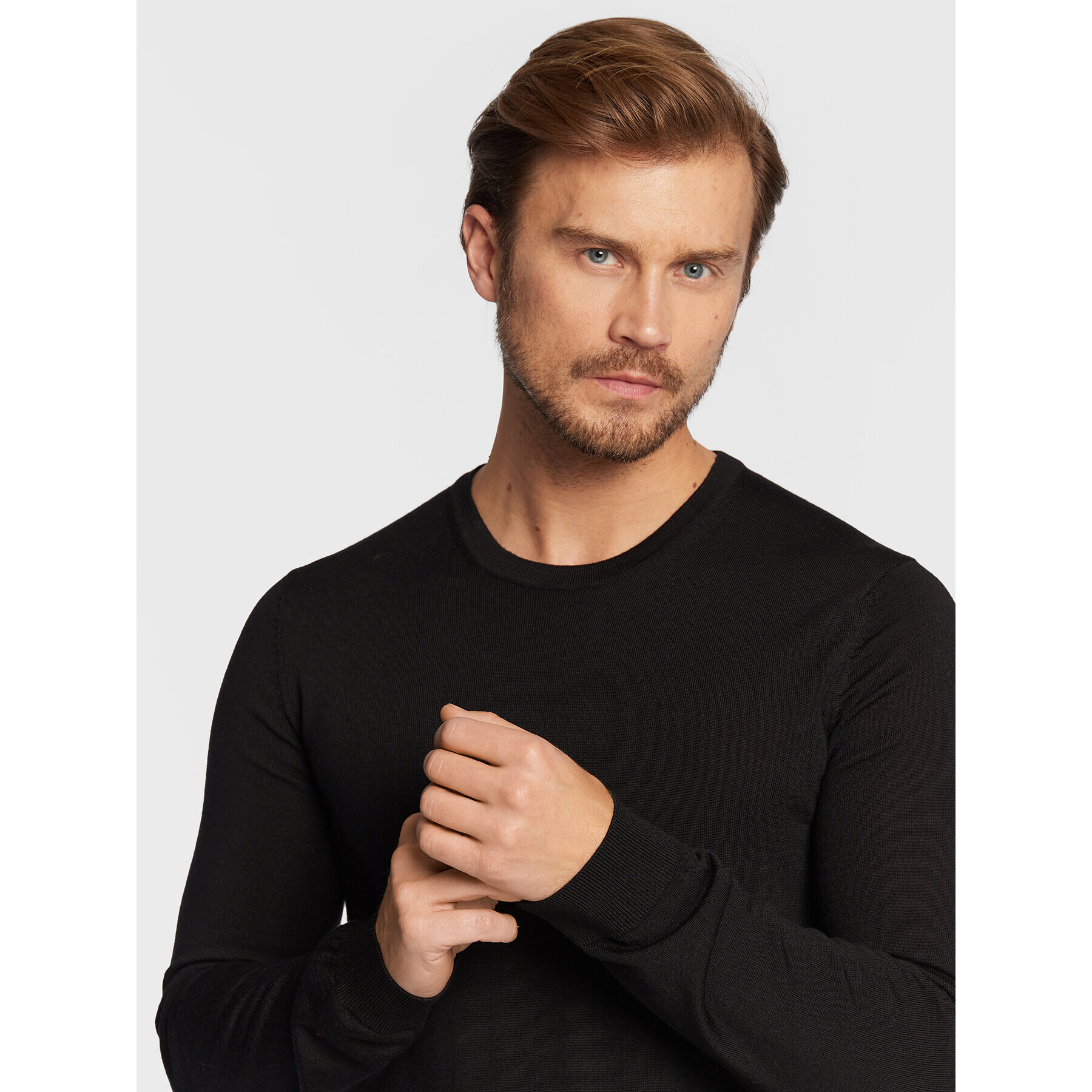 Hugo Пуловер San Cedric-M1 50476832 Черен Slim Fit - Pepit.bg