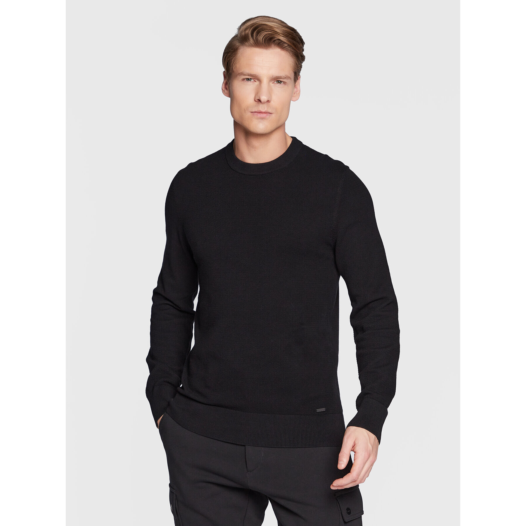 Hugo Пуловер San Clemens-Cs 50474178 Черен Regular Fit - Pepit.bg