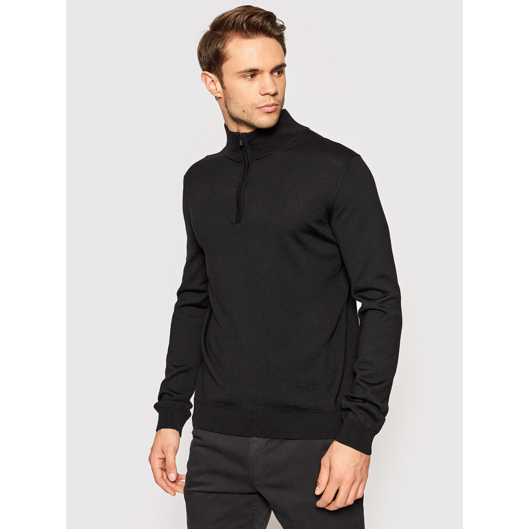 Hugo Пуловер San Gottardo 3 50455990 Черен Regular Fit - Pepit.bg