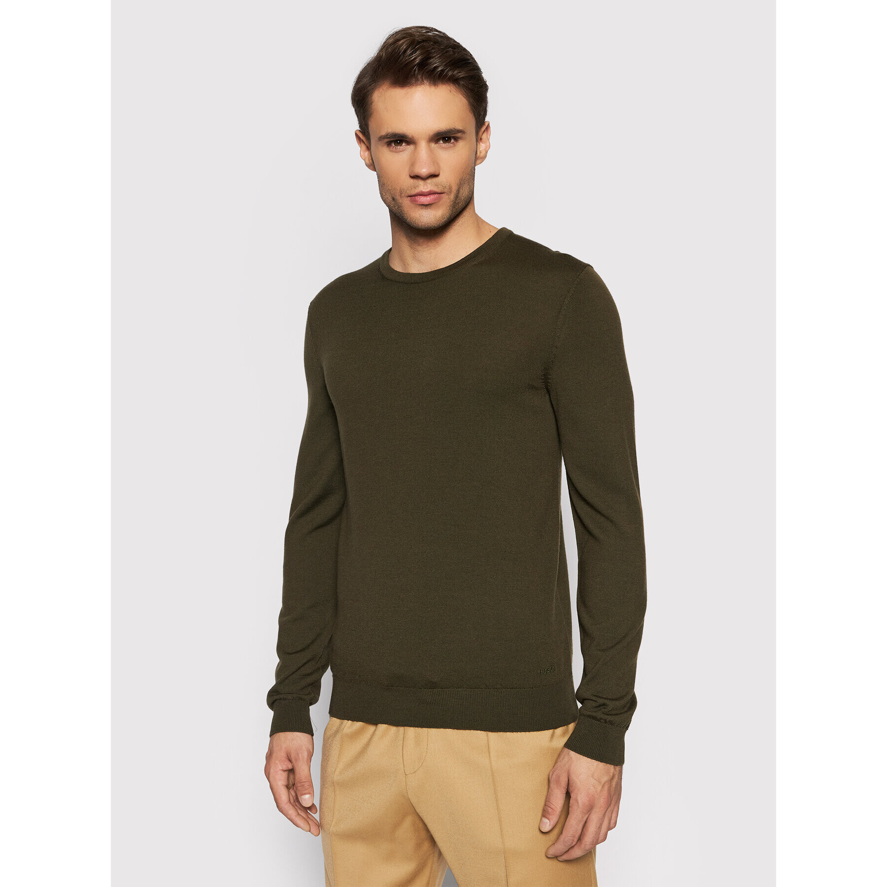 Hugo Пуловер San Paolo 3 50455987 Зелен Regular Fit - Pepit.bg