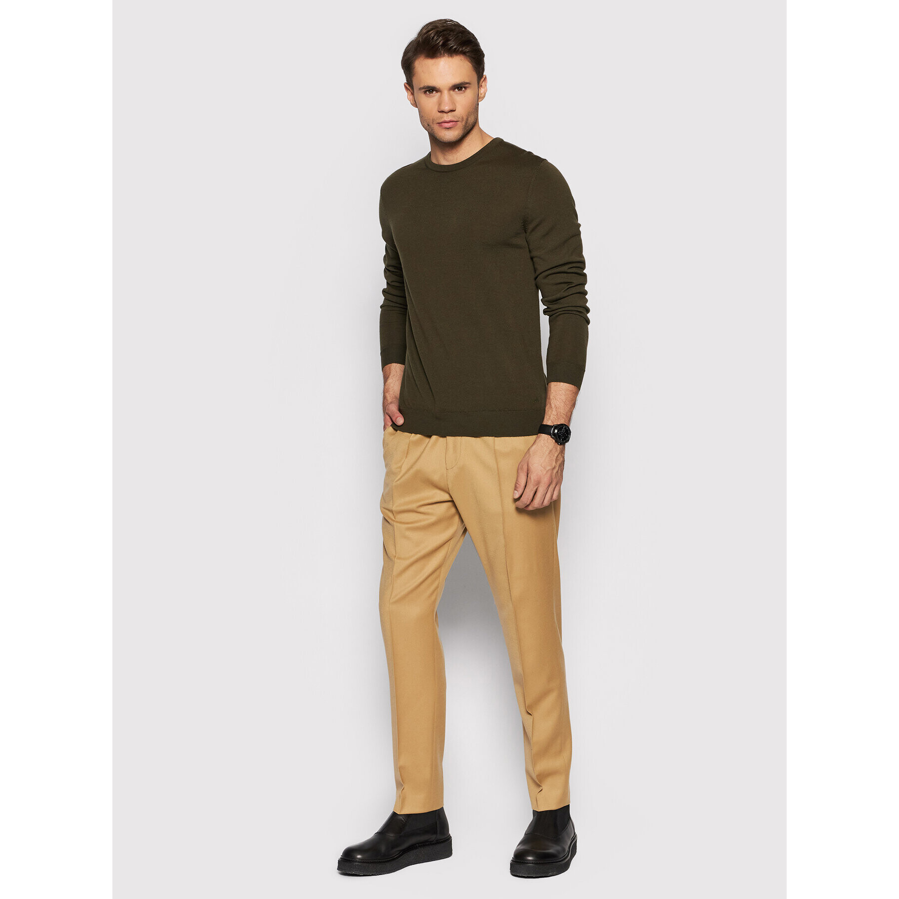 Hugo Пуловер San Paolo 3 50455987 Зелен Regular Fit - Pepit.bg