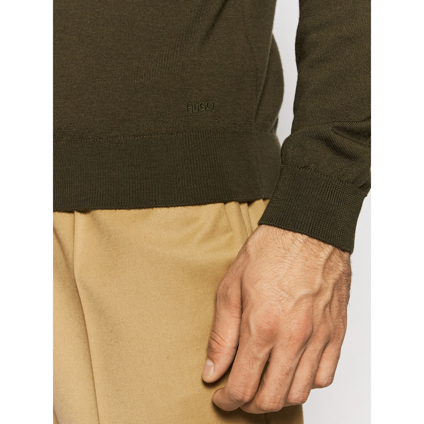 Hugo Пуловер San Paolo 3 50455987 Зелен Regular Fit - Pepit.bg