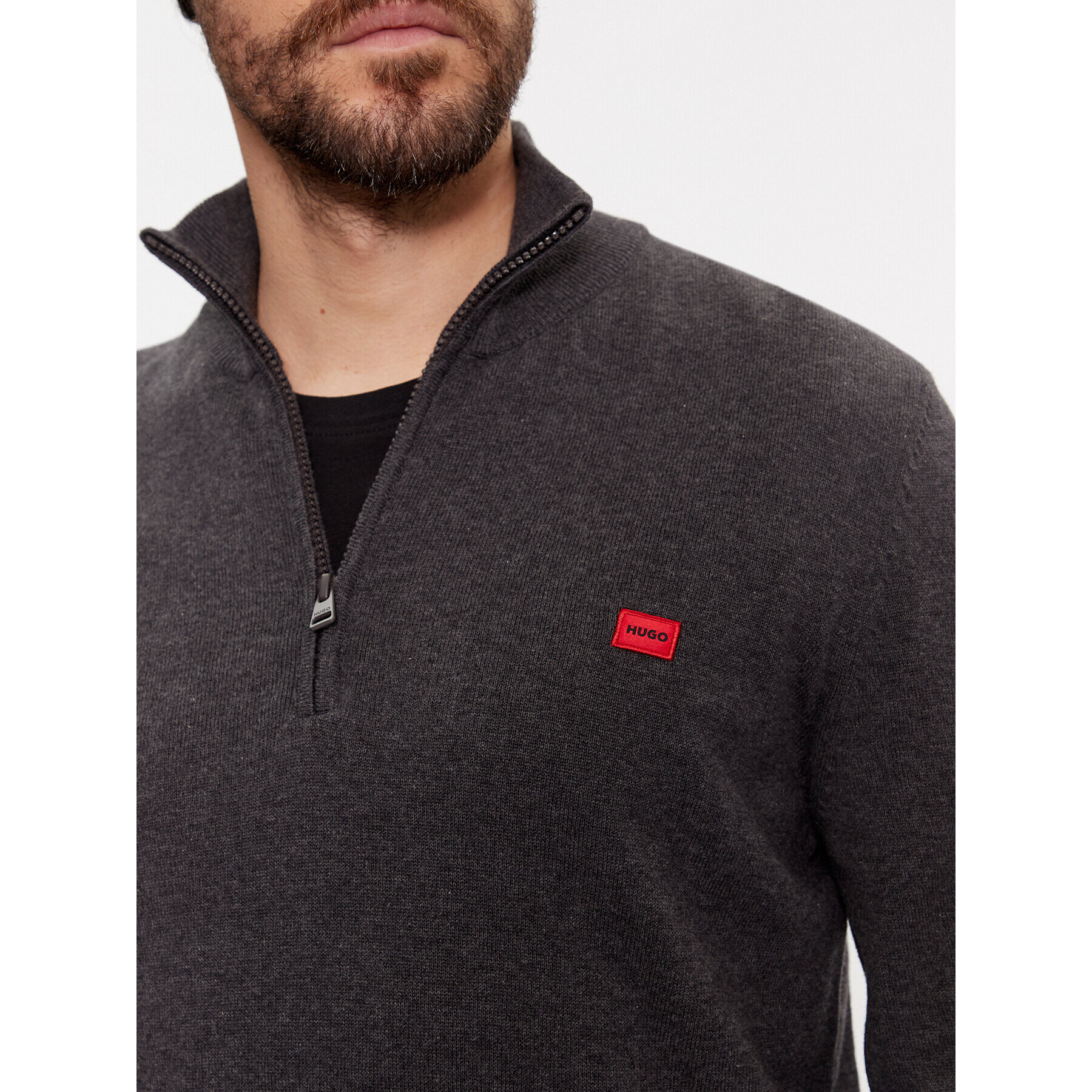 Hugo Пуловер San Quintus-C 50474164 Сив Regular Fit - Pepit.bg
