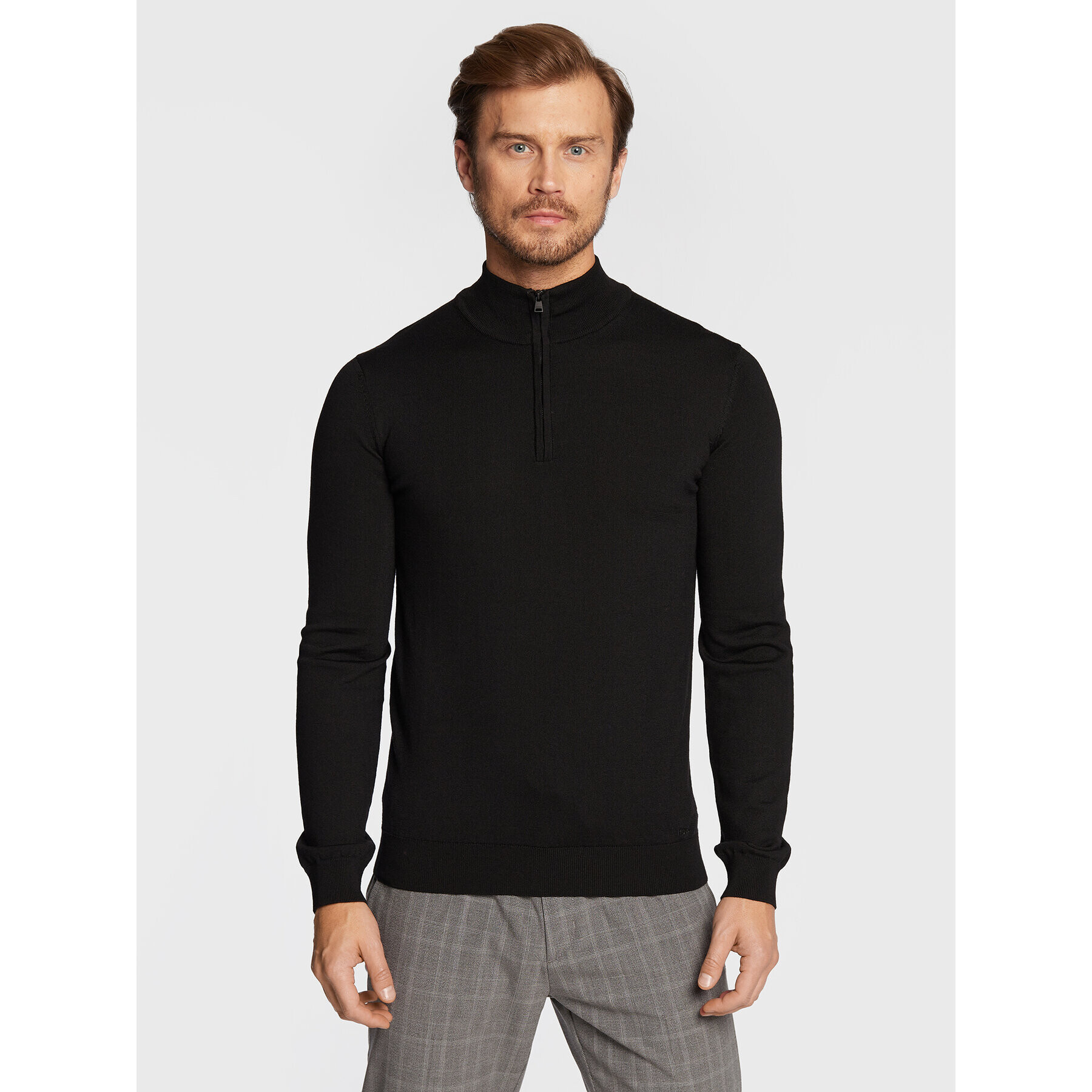 Hugo Пуловер San Quirin-M 50474175 Черен Regular Fit - Pepit.bg