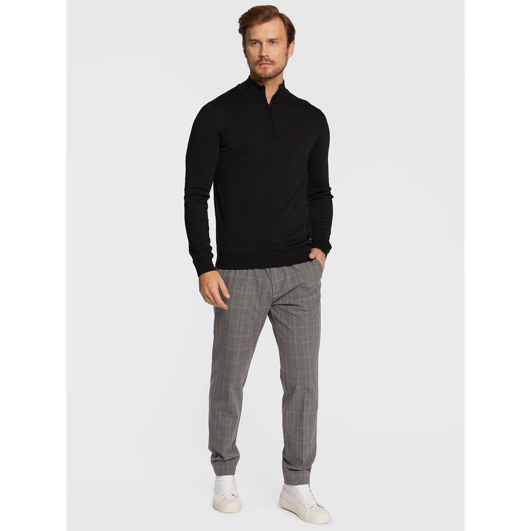 Hugo Пуловер San Quirin-M 50474175 Черен Regular Fit - Pepit.bg