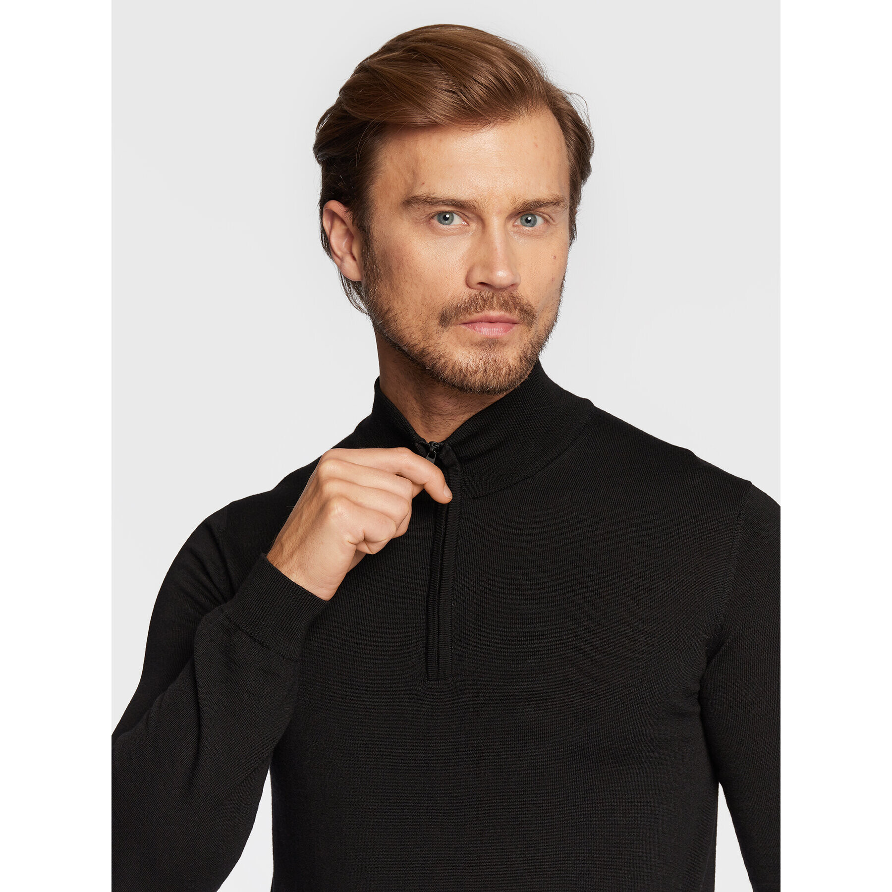 Hugo Пуловер San Quirin-M 50474175 Черен Regular Fit - Pepit.bg