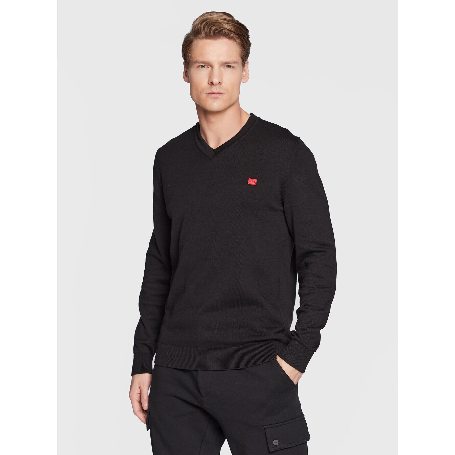 Hugo Пуловер San Valerio-C 50474171 Черен Regular Fit - Pepit.bg