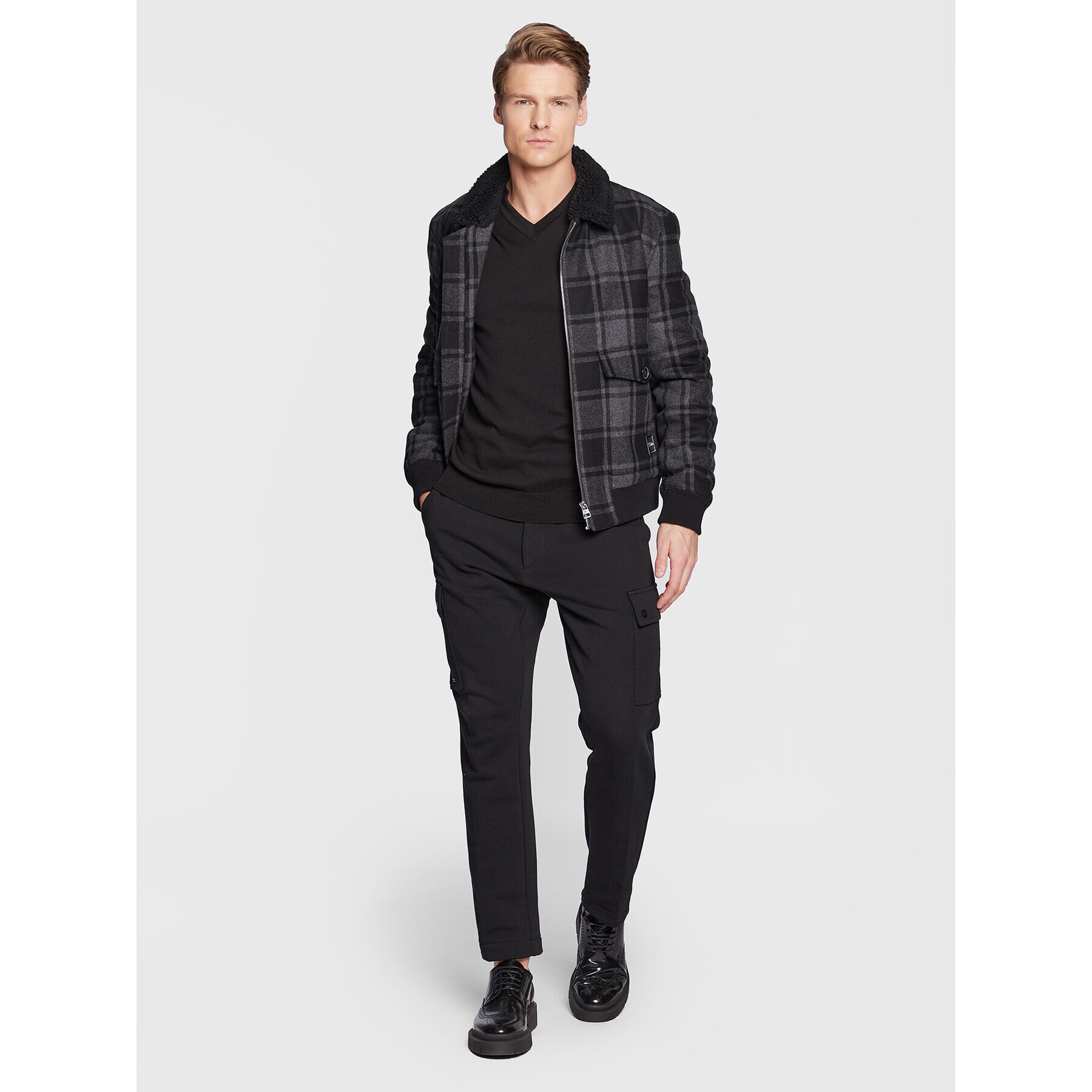 Hugo Пуловер San Valerio-C 50474171 Черен Regular Fit - Pepit.bg