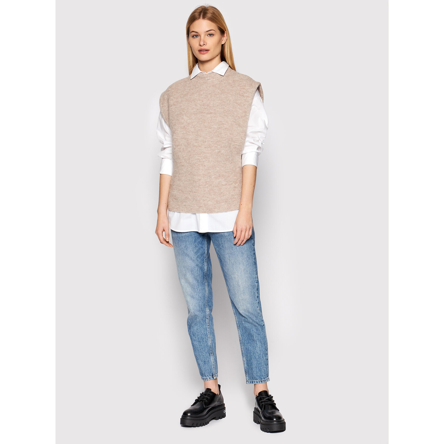 Hugo Пуловер Soremetty 50462711 Бежов Relaxed Fit - Pepit.bg