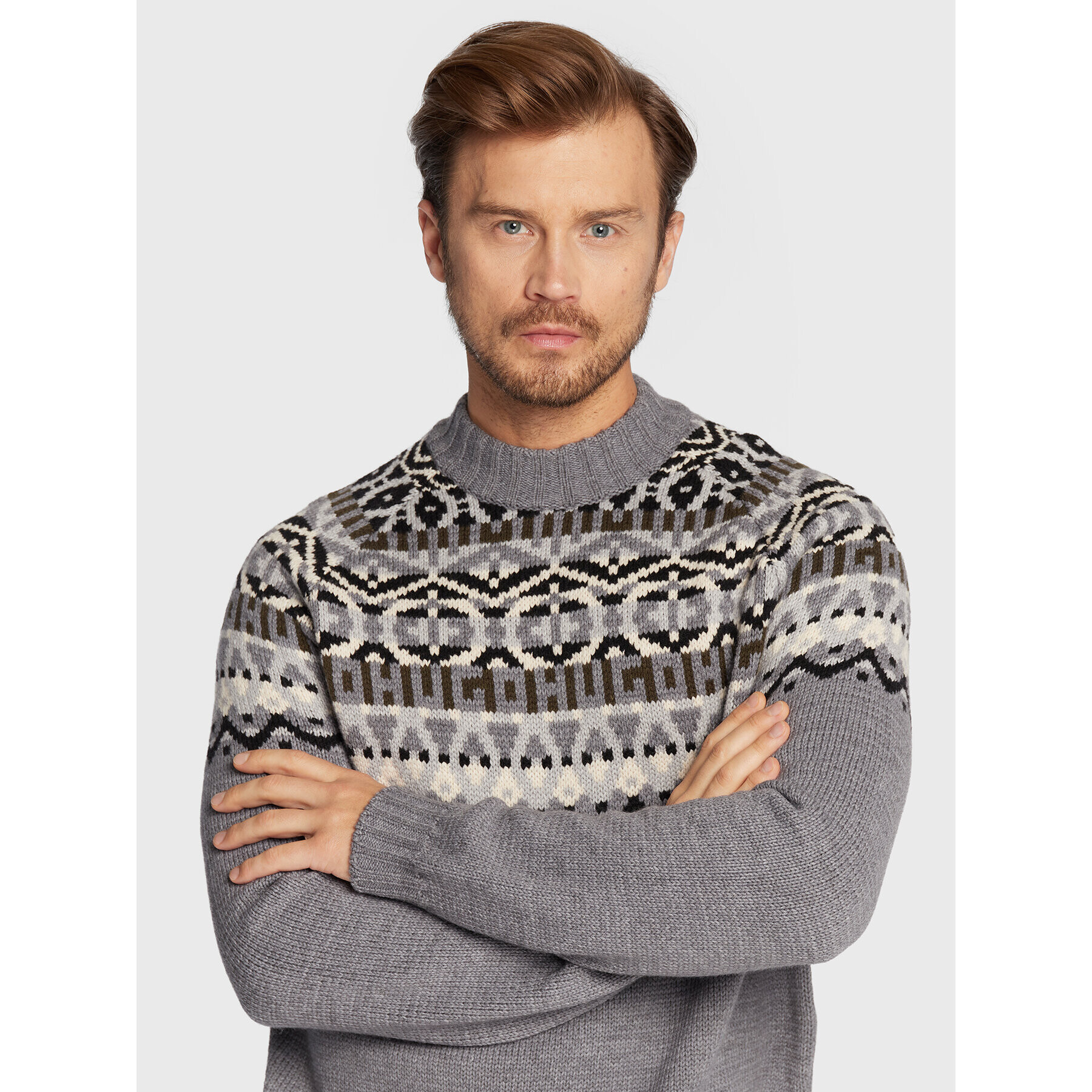 Hugo Пуловер Steenor 50474830 Сив Relaxed Fit - Pepit.bg