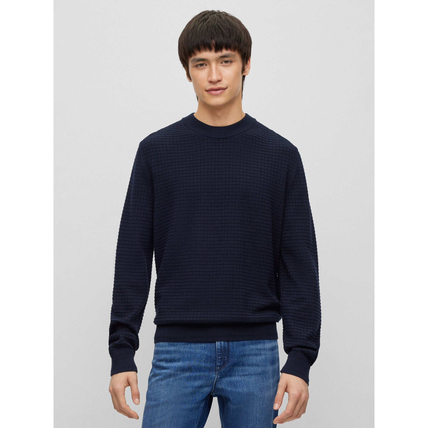 Hugo Пуловер Stoppo 50492803 Тъмносин Relaxed Fit - Pepit.bg
