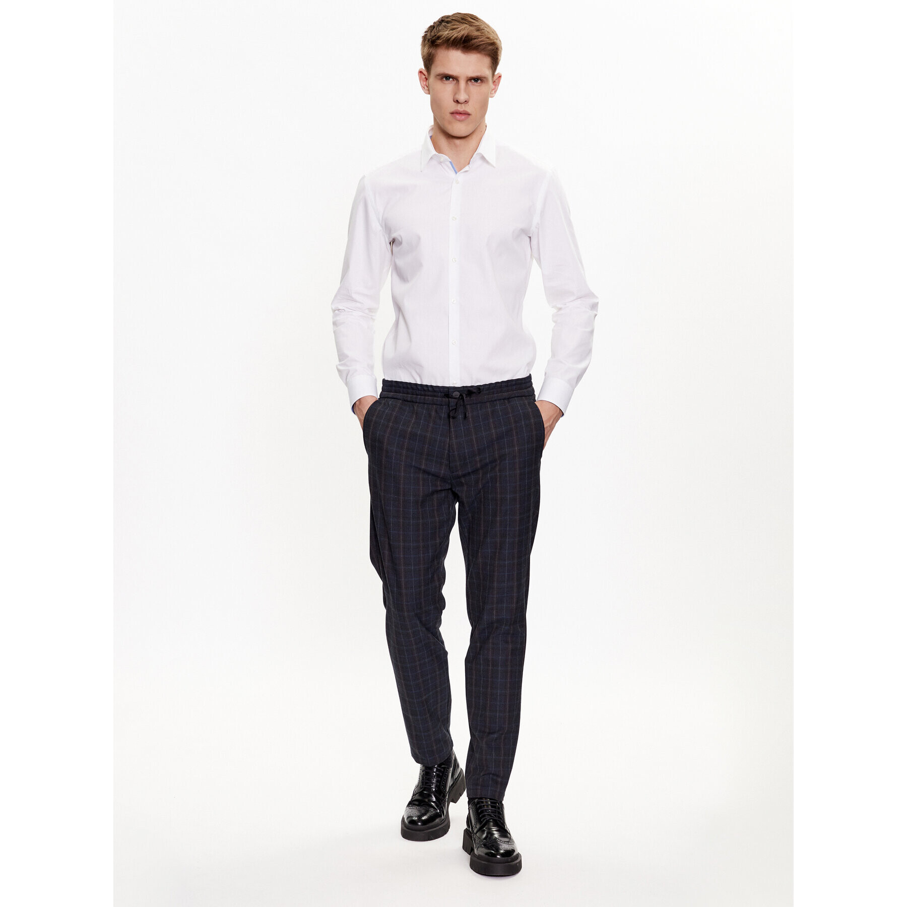 Hugo Риза 50484147 Бял Slim Fit - Pepit.bg