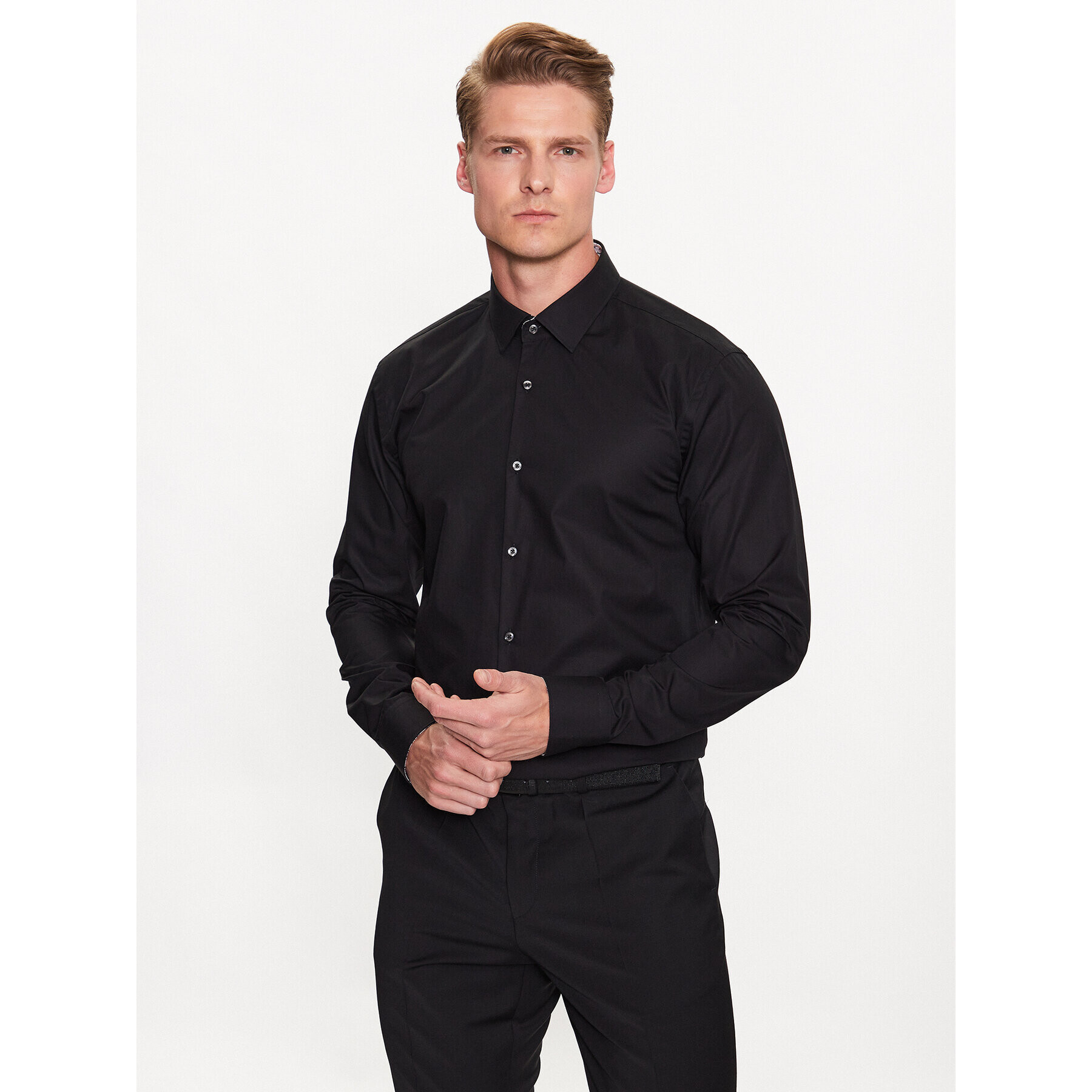 Hugo Риза 50489845 Черен Extra Slim Fit - Pepit.bg