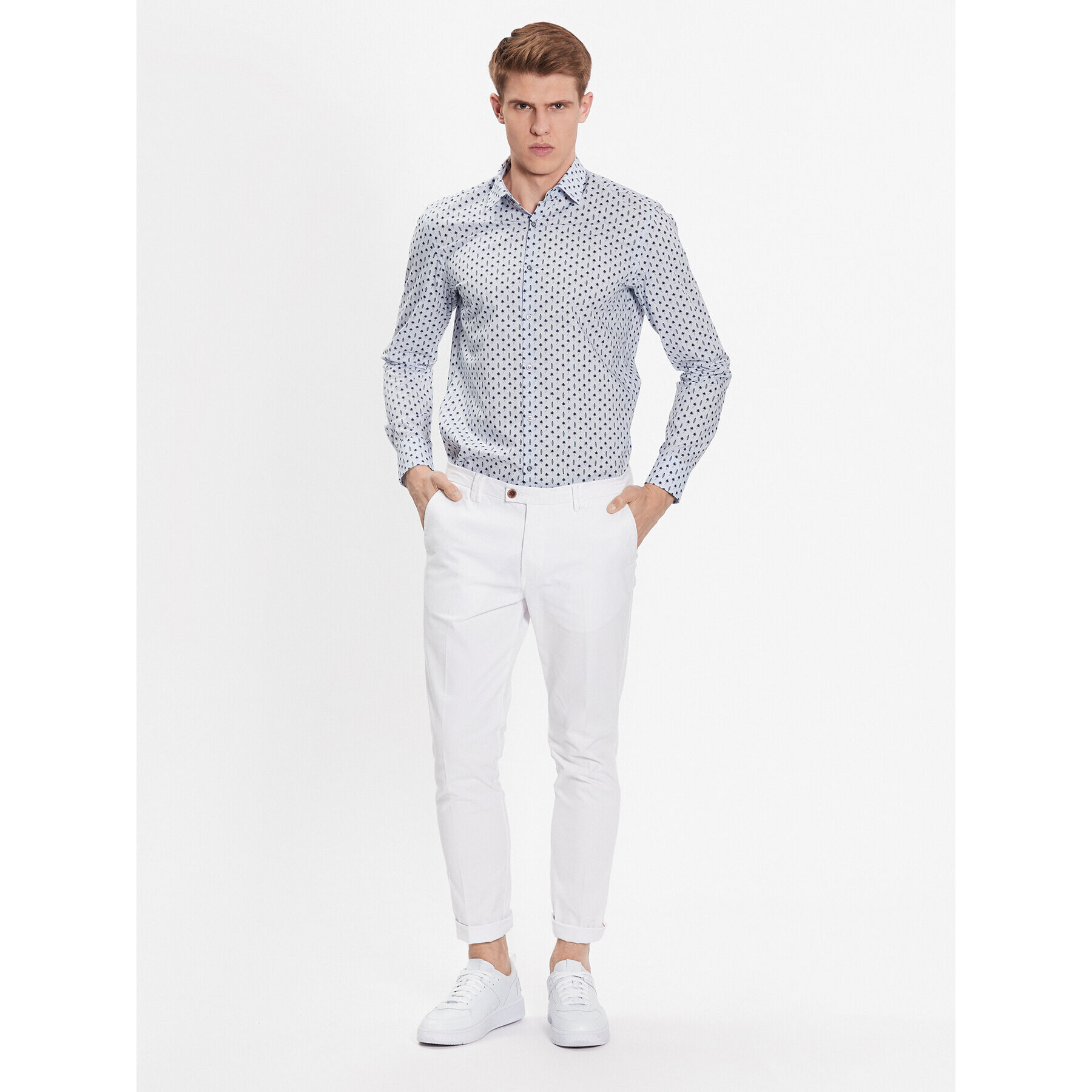 Hugo Риза 50490098 Сив Slim Fit - Pepit.bg