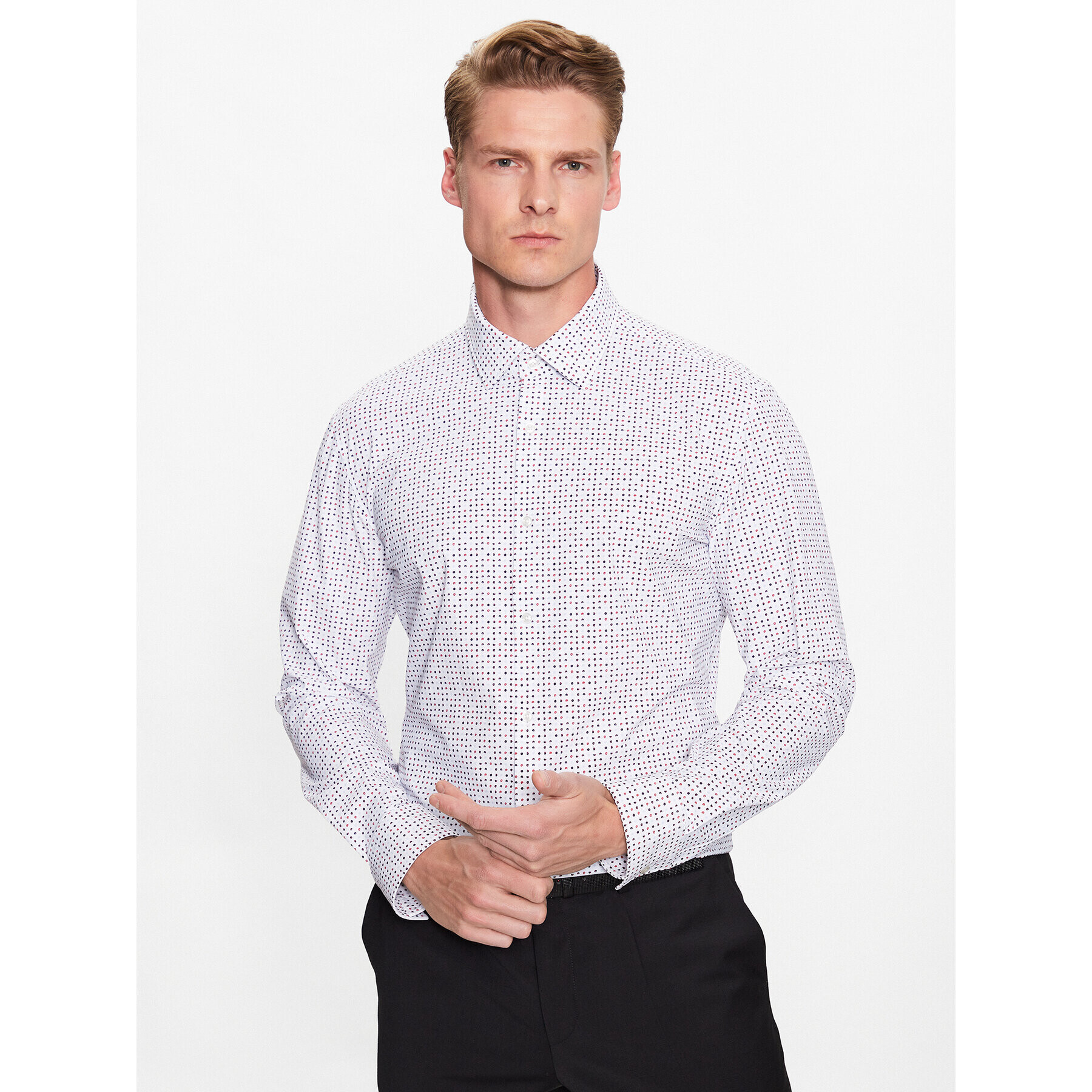 Hugo Риза 50490105 Бял Slim Fit - Pepit.bg