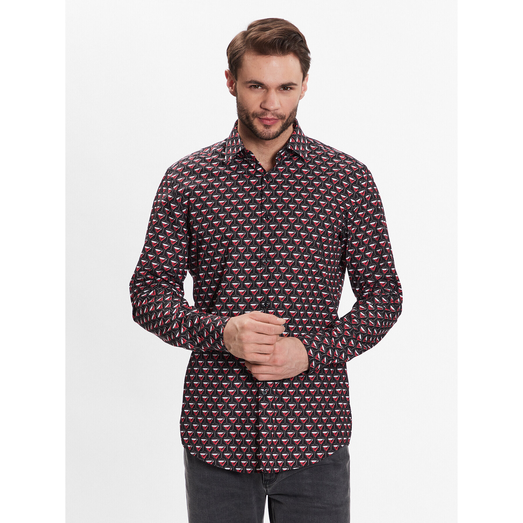 Hugo Риза 50490430 Черен Slim Fit - Pepit.bg